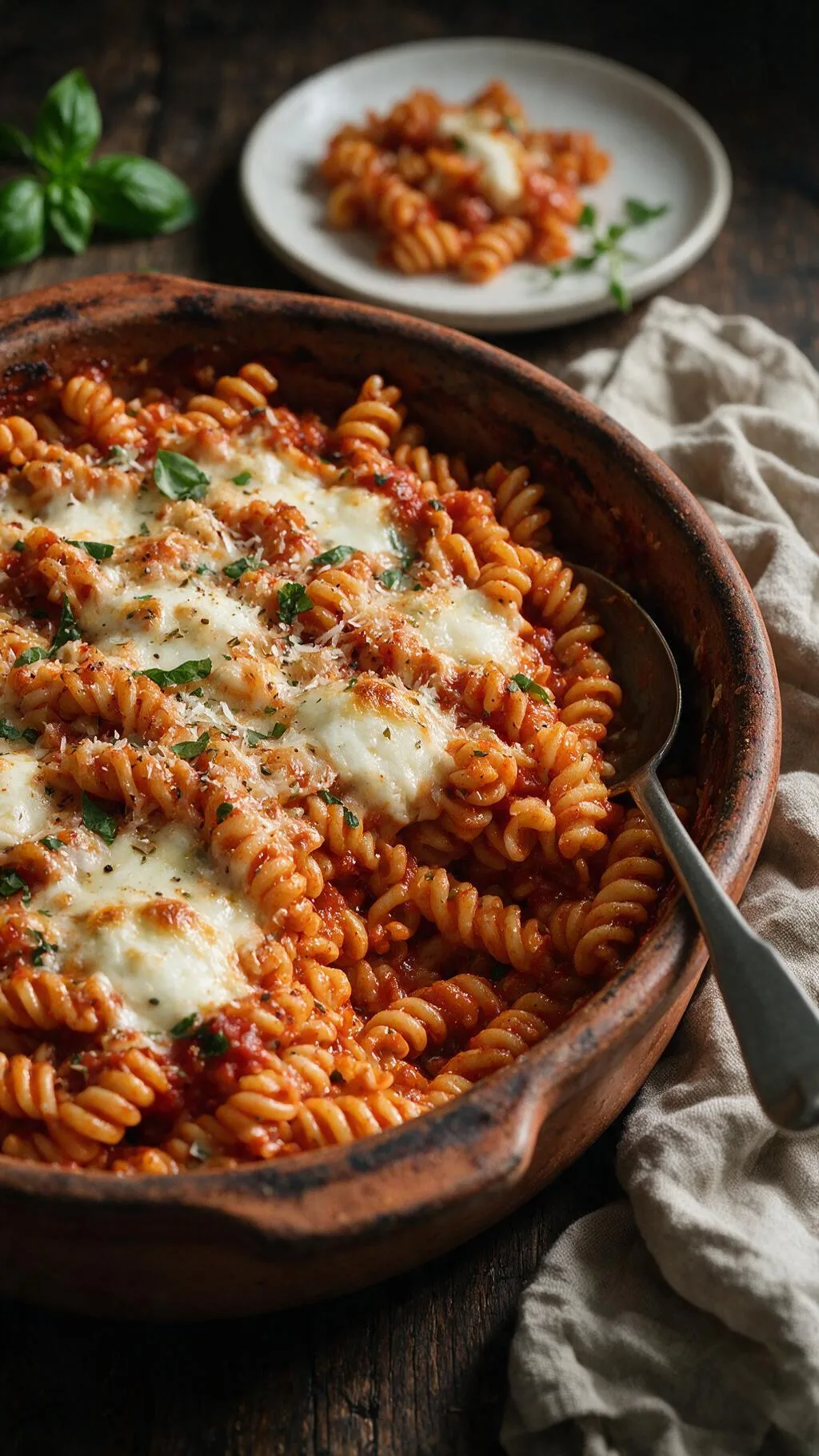 Fusilli-Auflauf mit Mozzarella