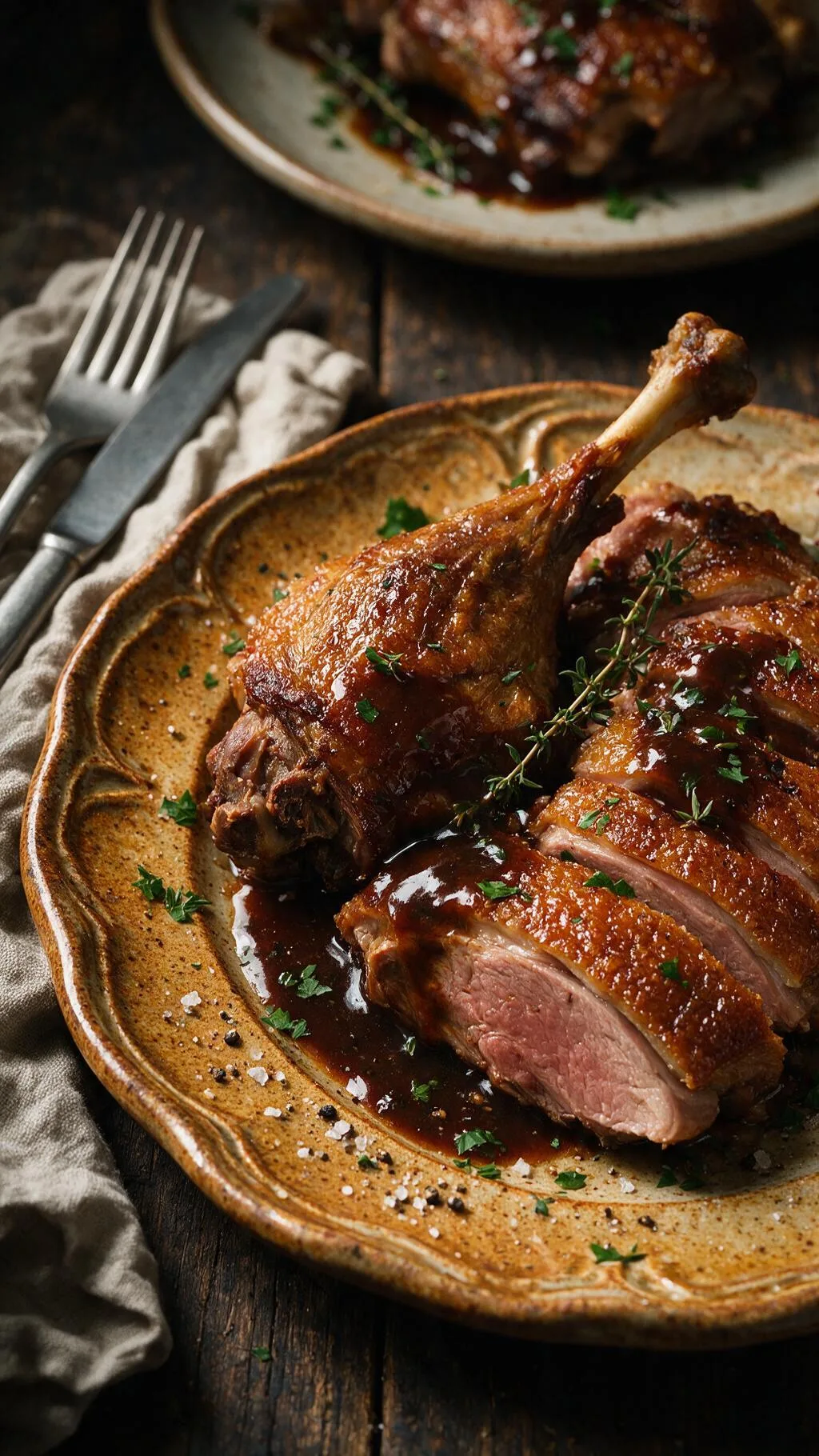 Gänsebraten mit Apfel und Zwiebeln