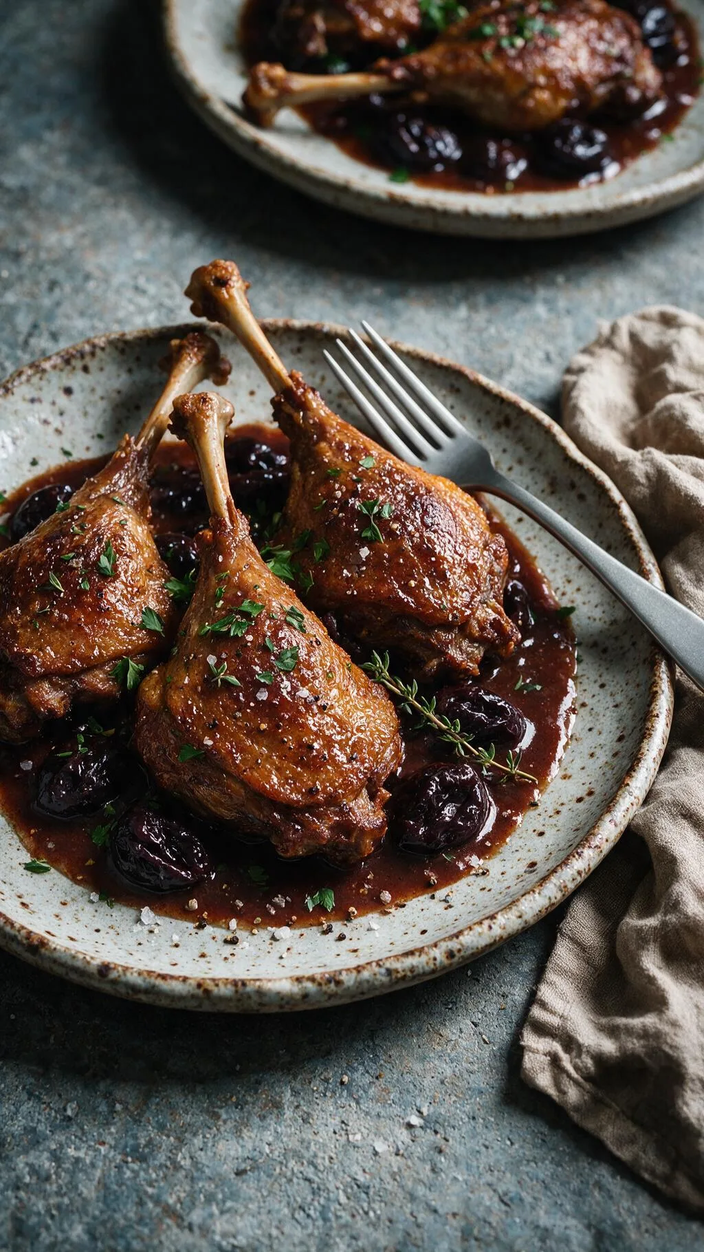 Gänsekeulen mit Pflaumen