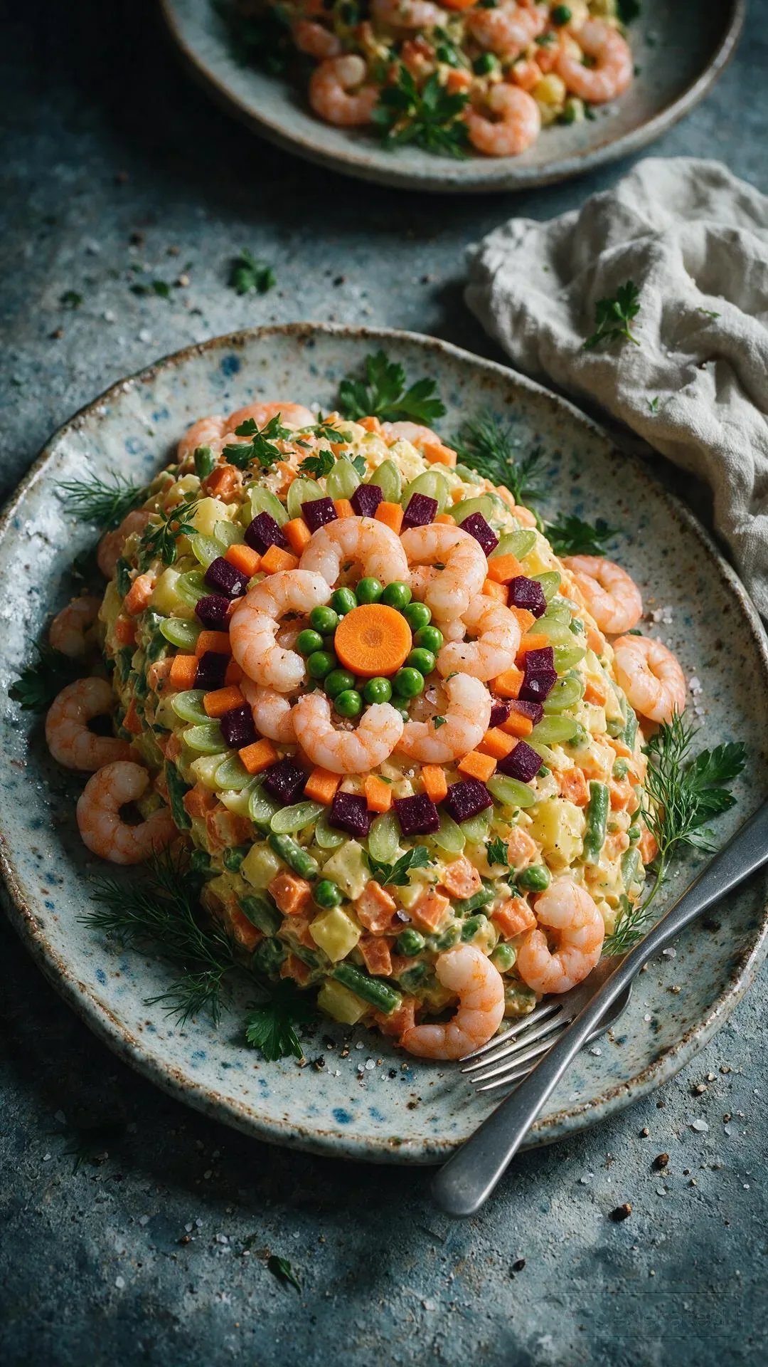 Garnelensalat mit Gemüse