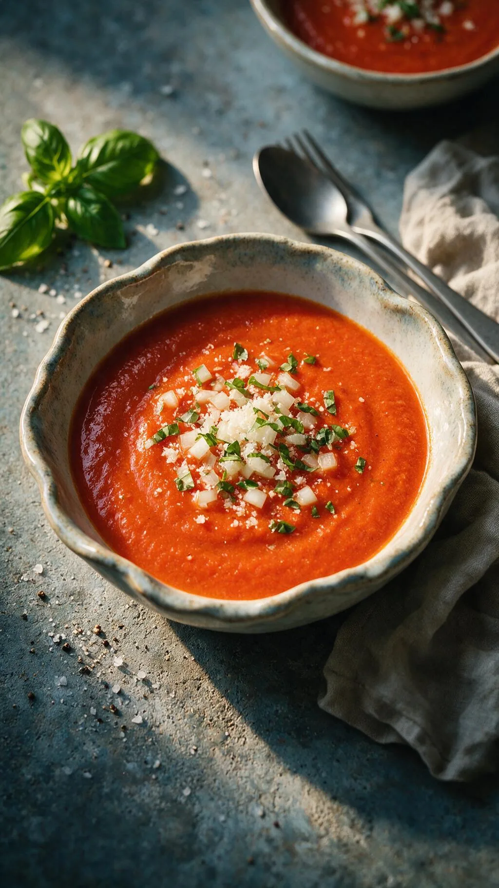 Tomatensuppe mit Basilikum