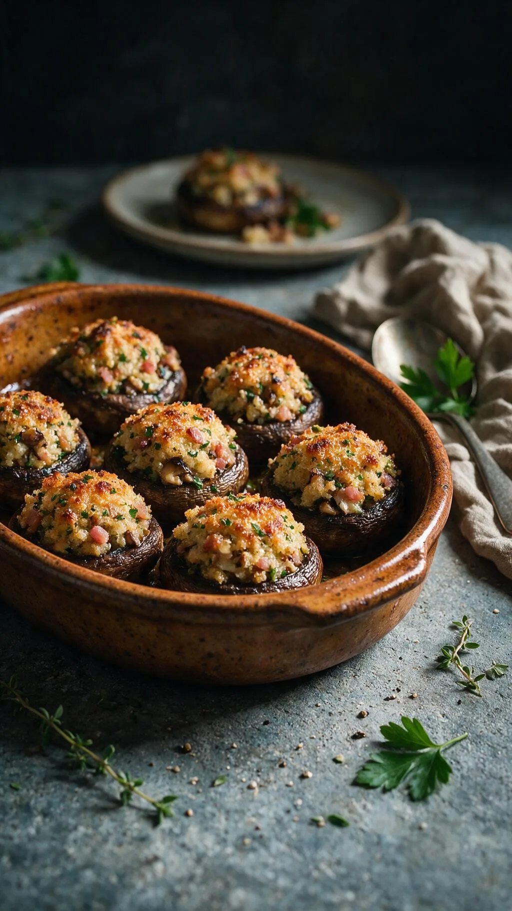 Gefüllte Pilzköpfe mit Pancetta