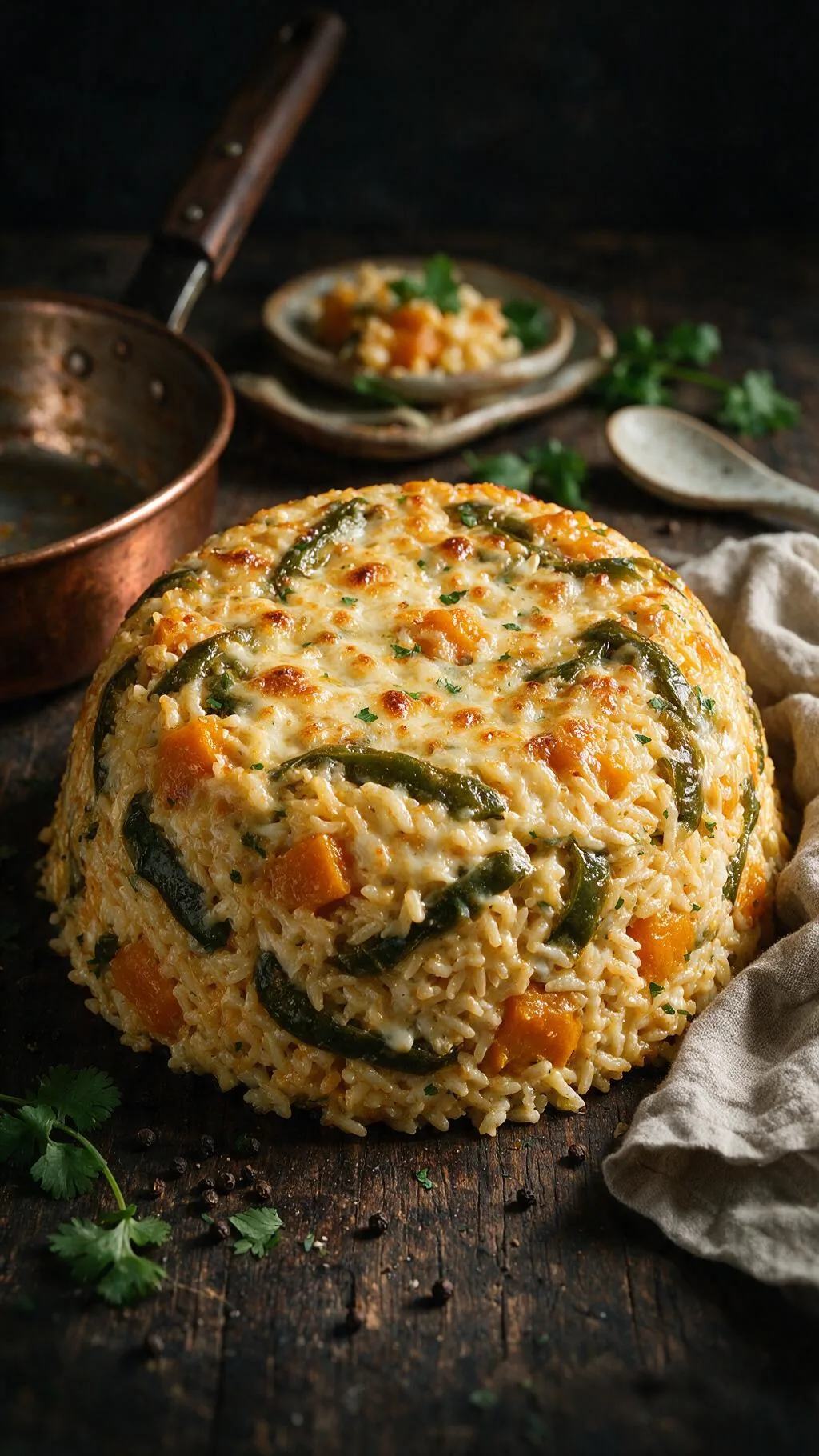Gebackener Kürbis-Reis mit Poblano