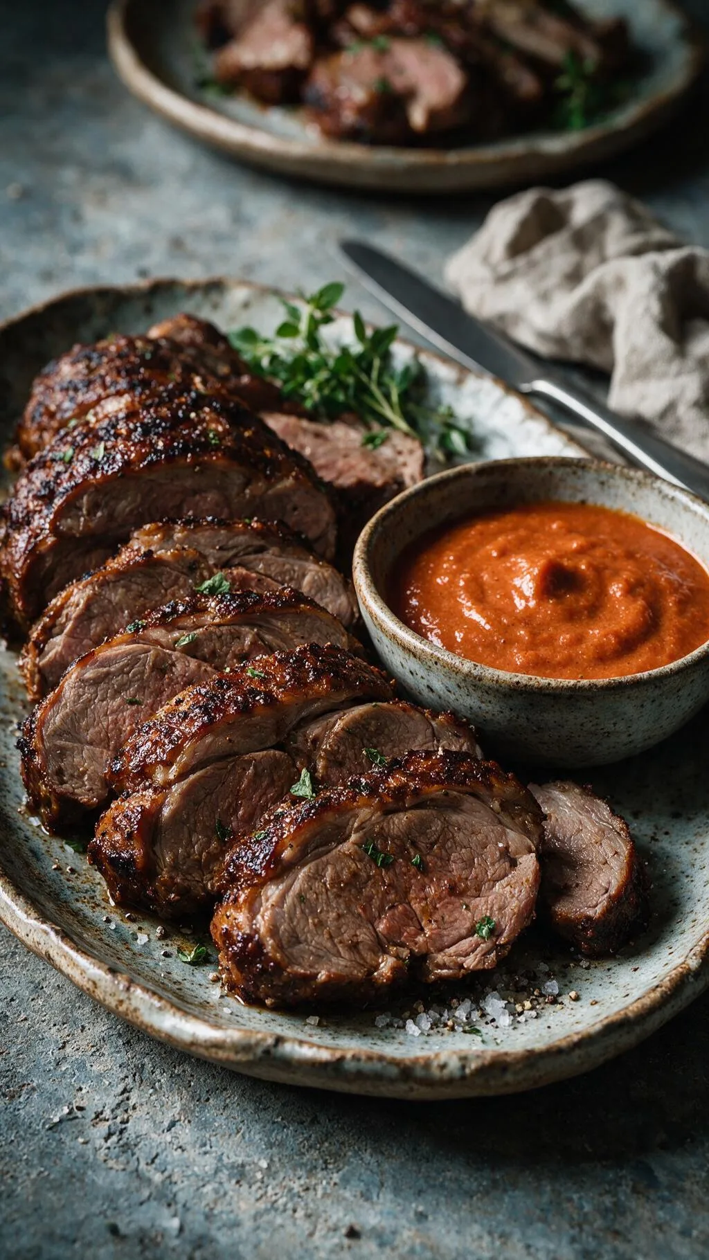 Lammkeule mit Rosinen-Tomatensauce