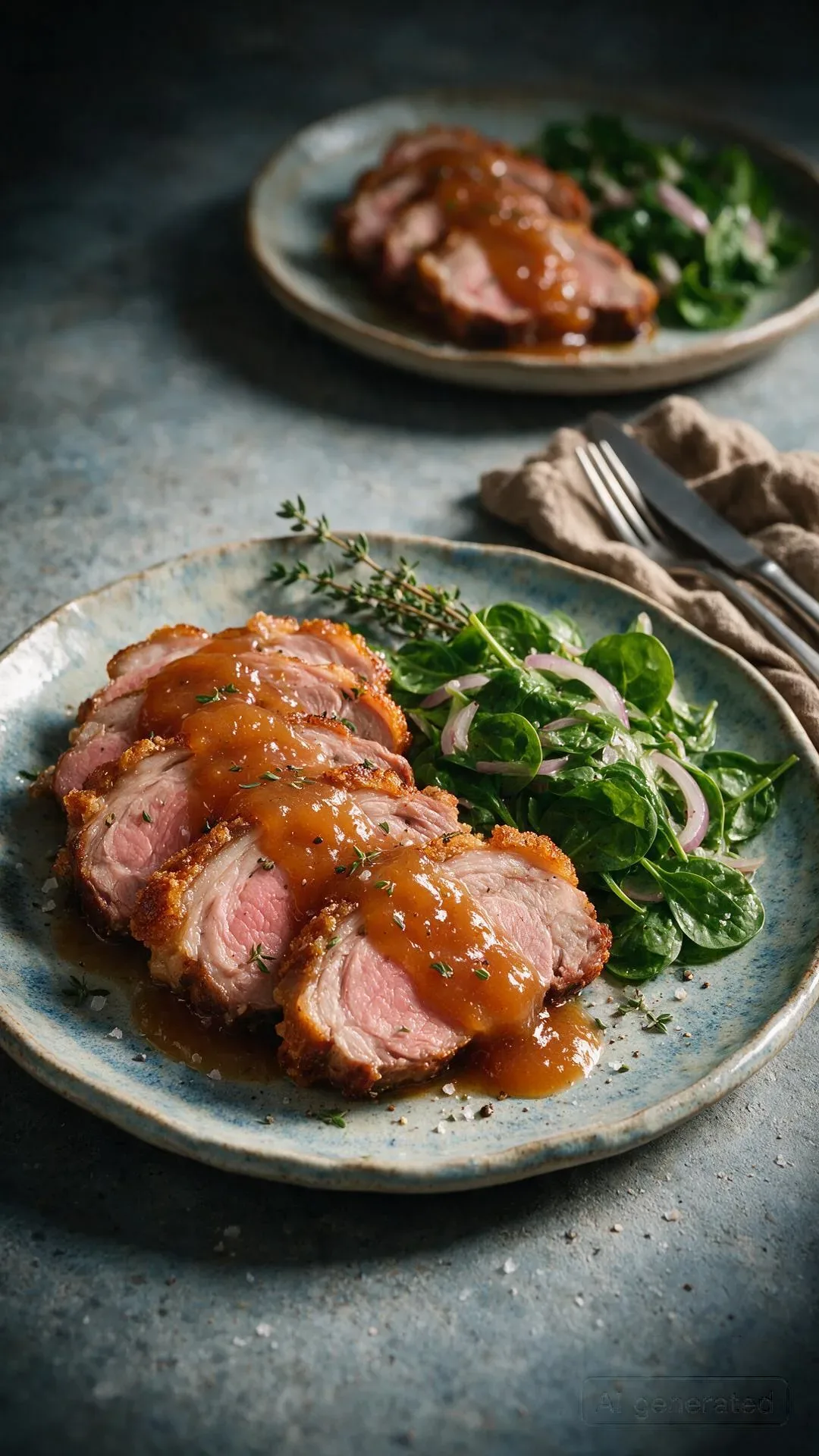 Schweinekeule mit Quittensauce