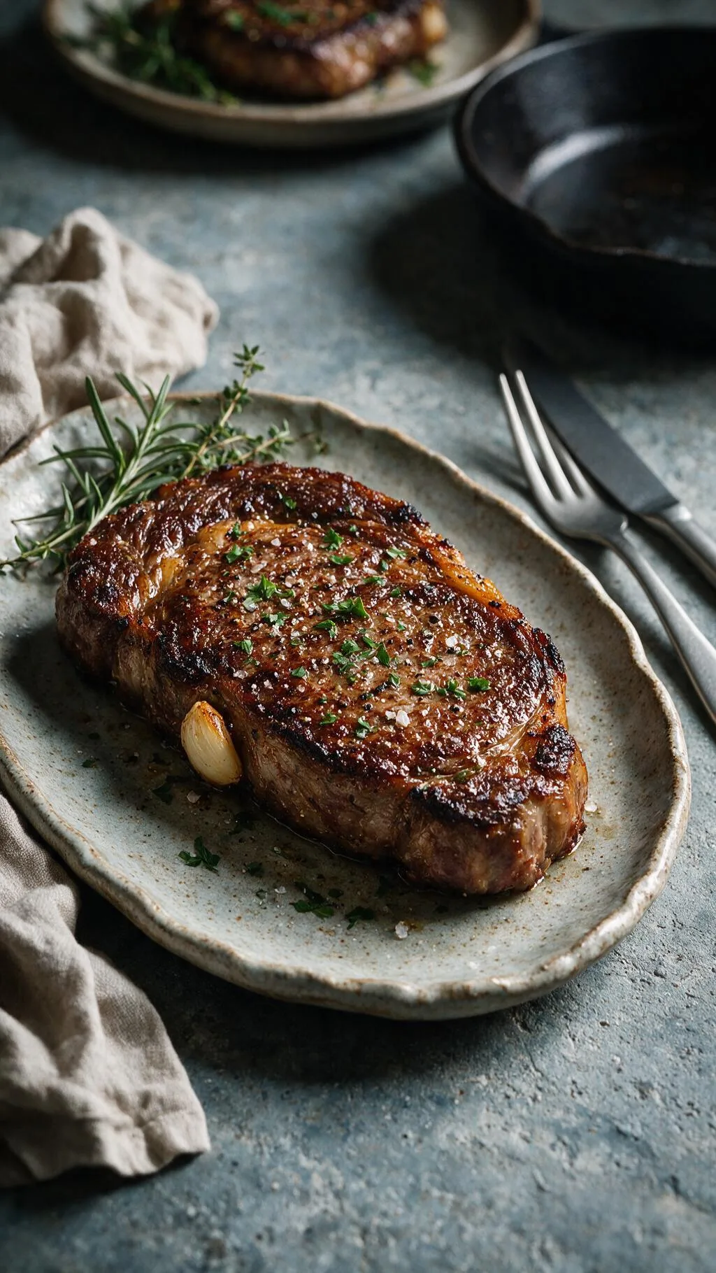 Rib-Eye Steak, perfekt gebraten