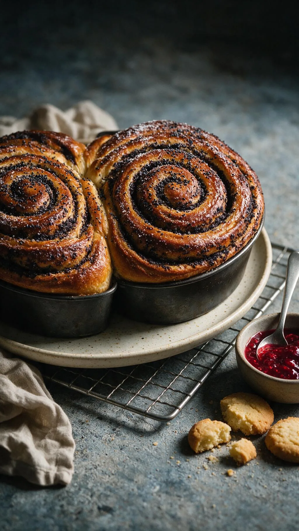 Gedrehtes Mohnbrot