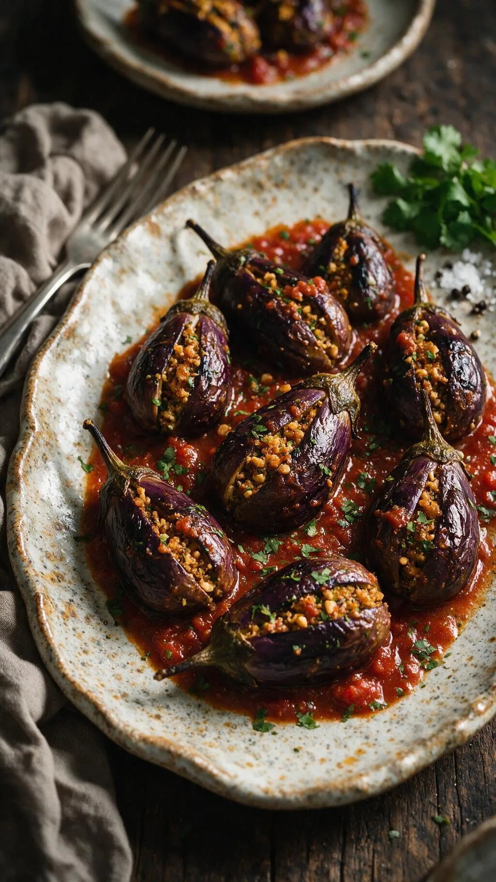 Gefüllte Auberginen mit Cashews