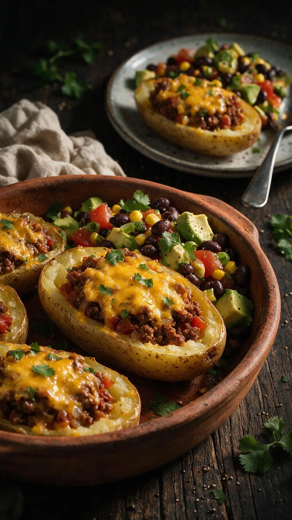 Chili-Kartoffeln mit Avocado
