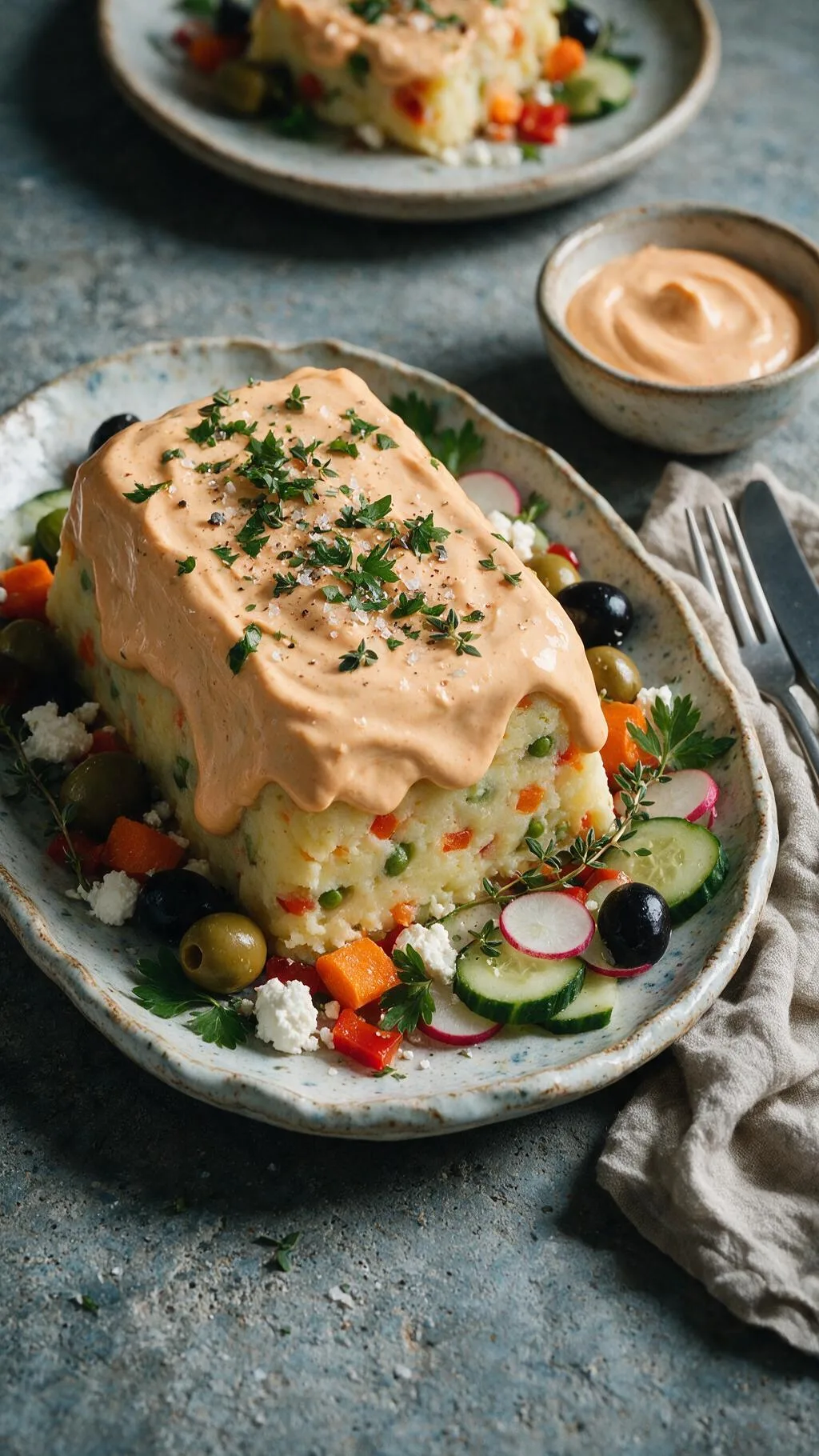Kartoffelterrine mit Gemüse