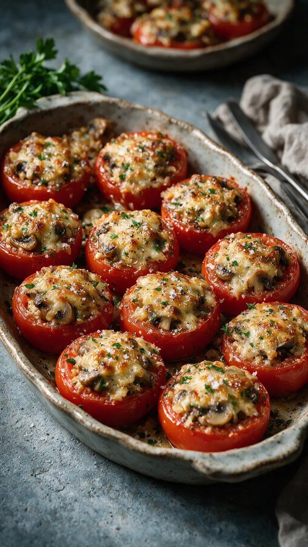 Gefüllte Tomaten mit Champignons