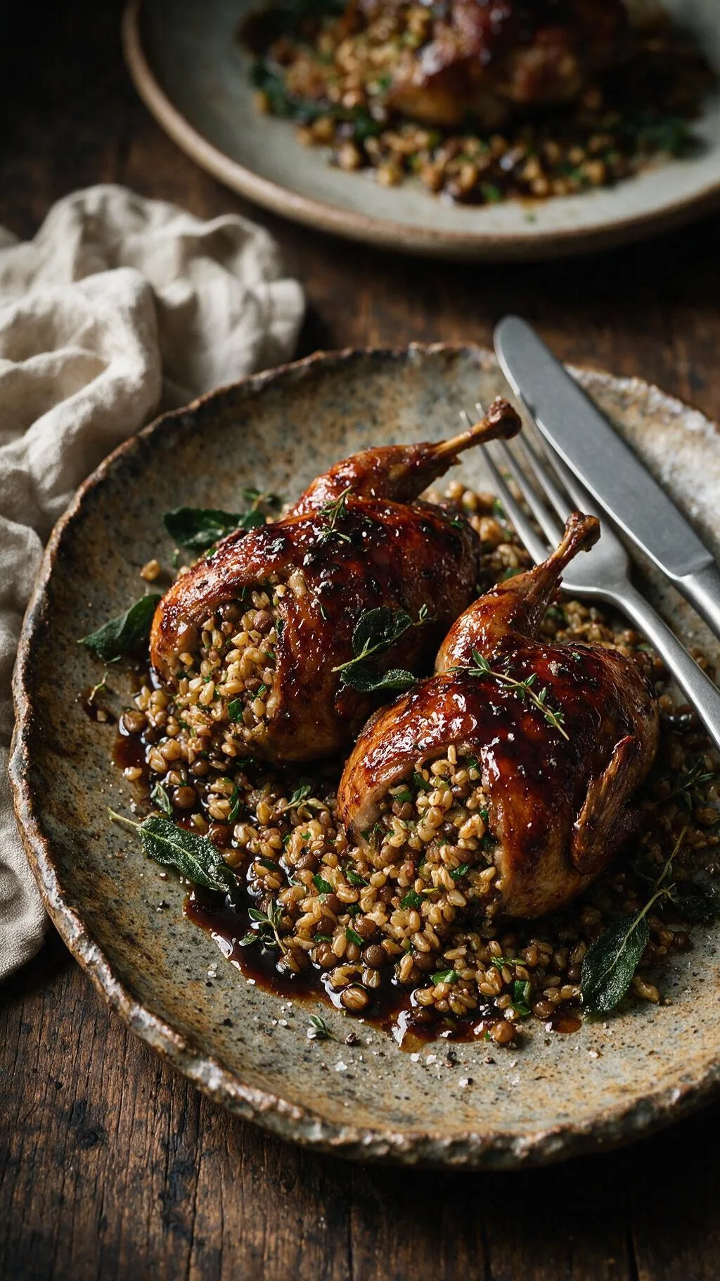 Gefüllte Wachteln mit Freekeh