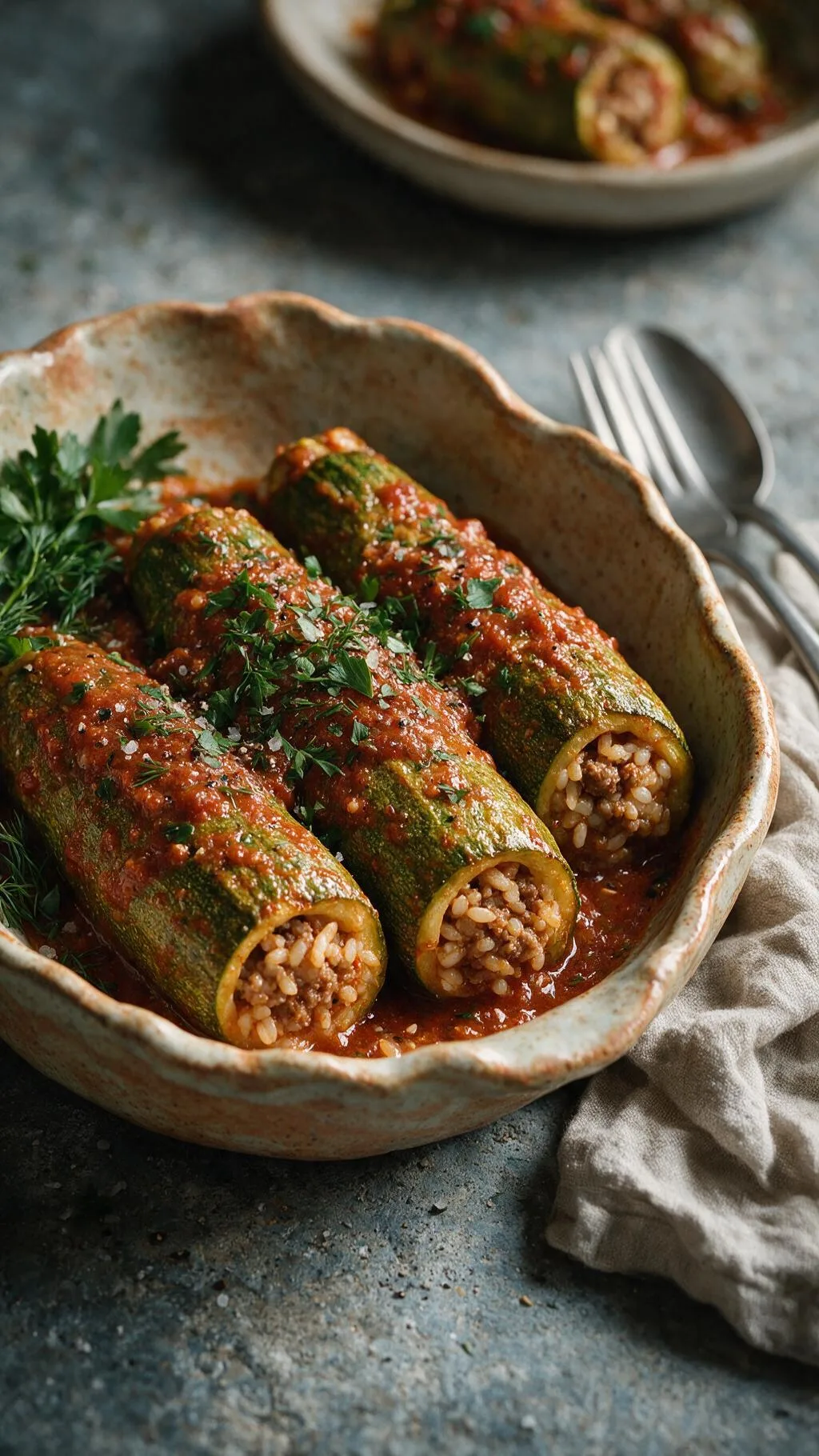 Gefüllte Zucchini mit Reis