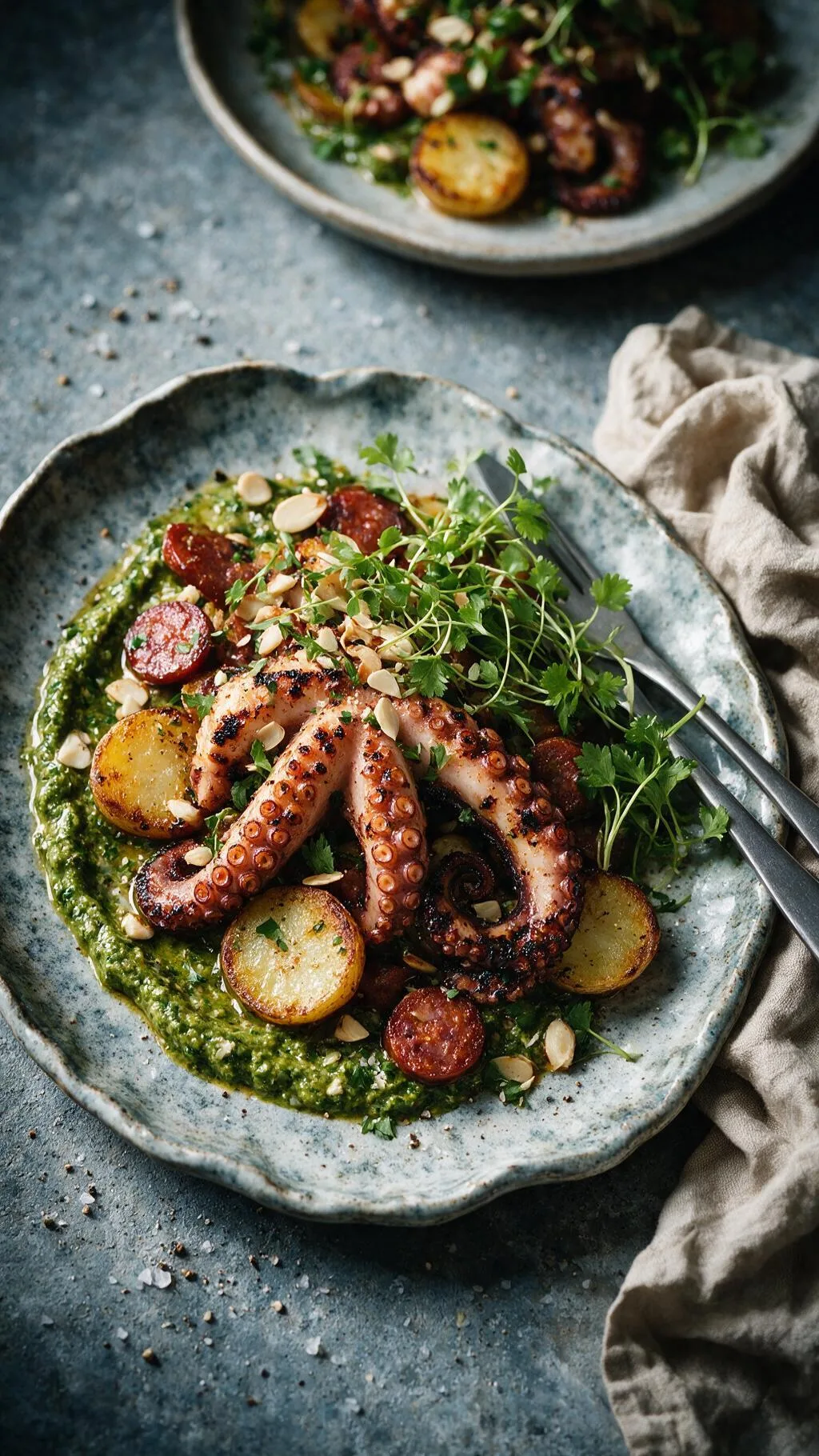 Gegrillte Oktopustentakel