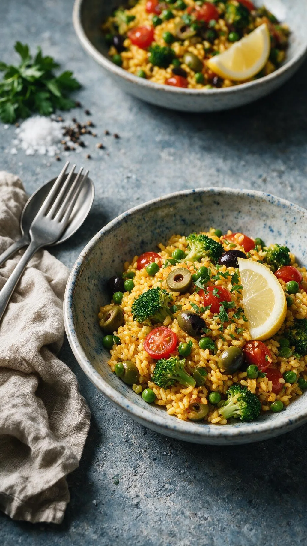 Gemüse-Paella mit Brokkoli