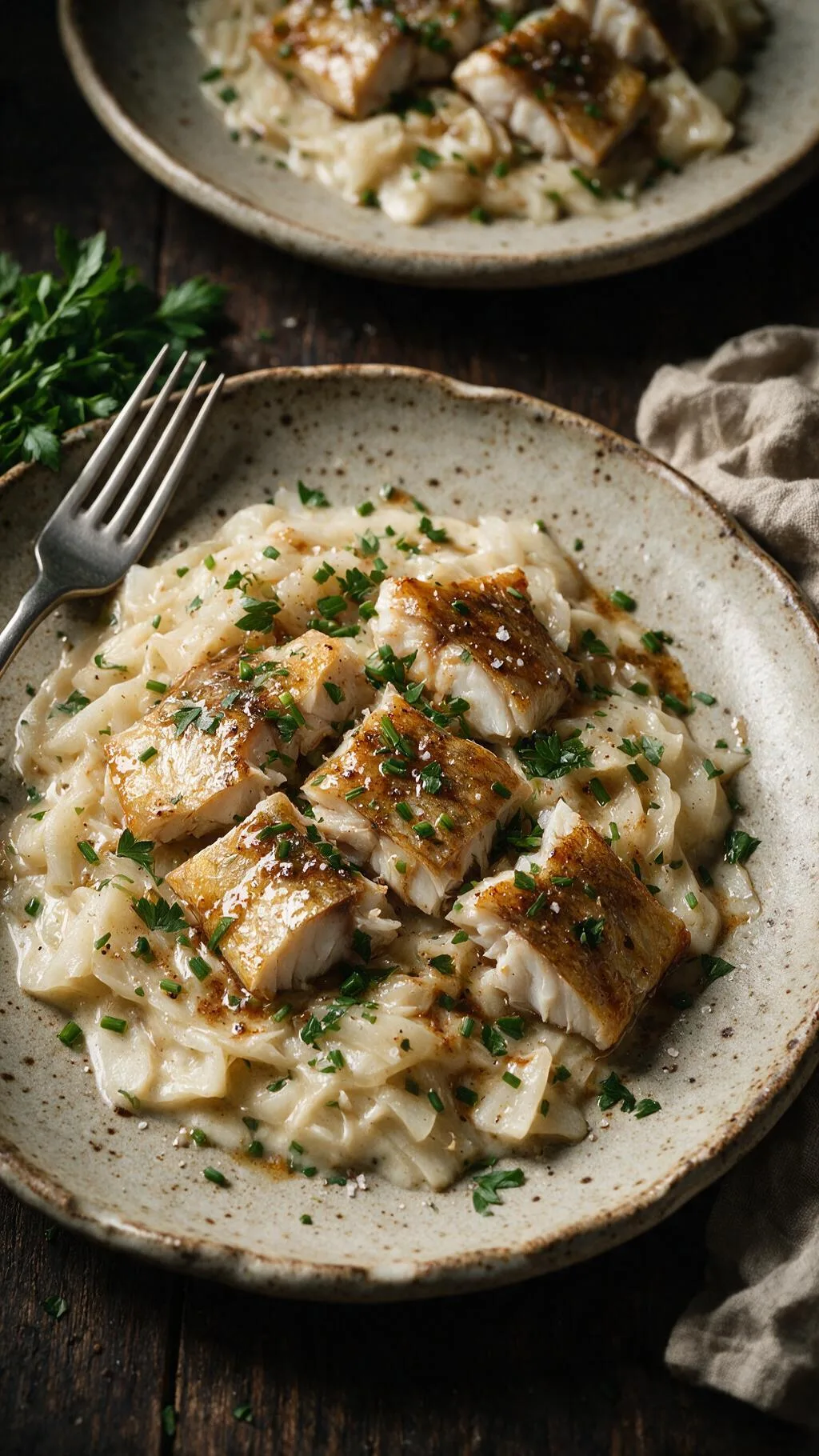 Geräucherter Hecht mit Rübchensauce