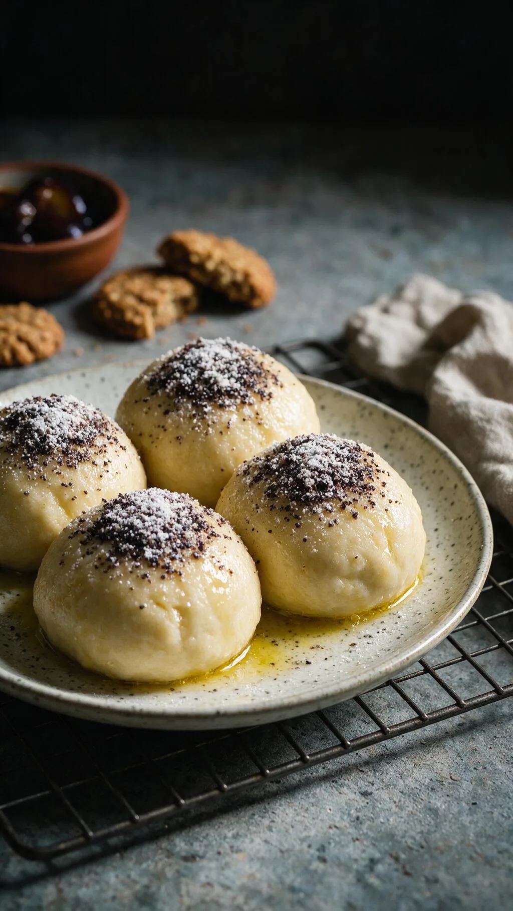Germknödel mit Pflaumenkompott