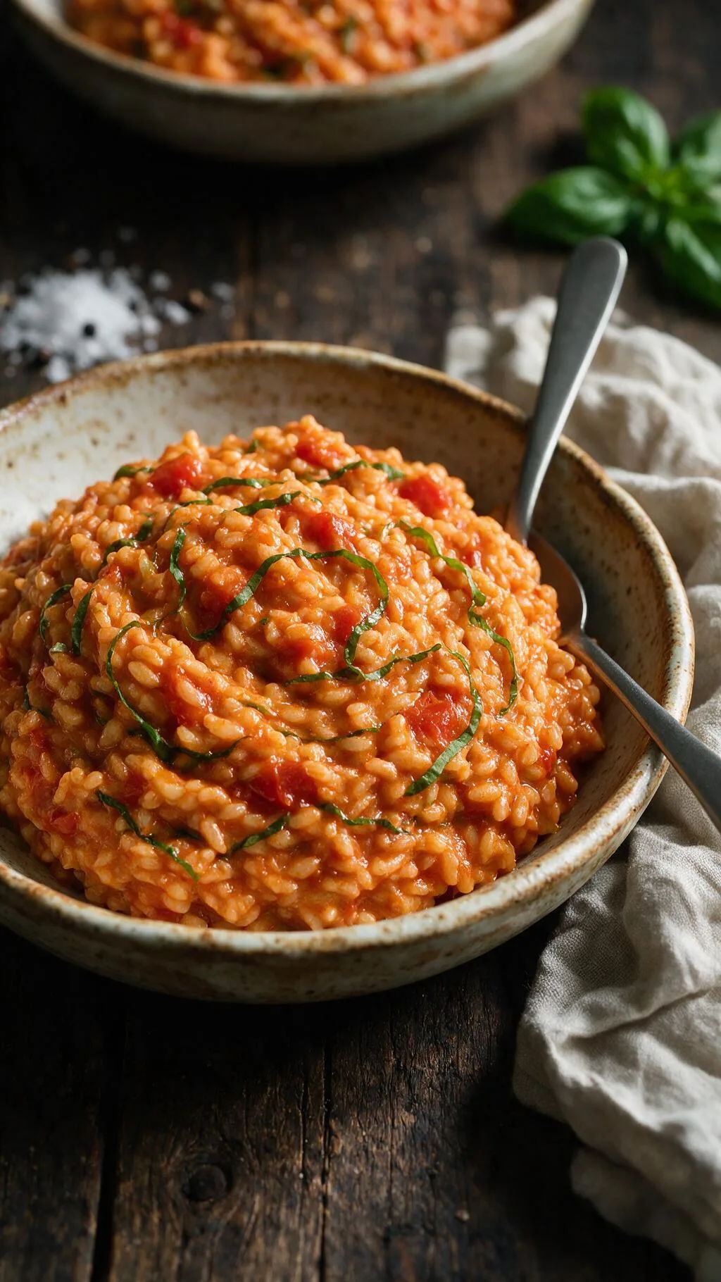 Tomaten-Risotto mit Basilikum
