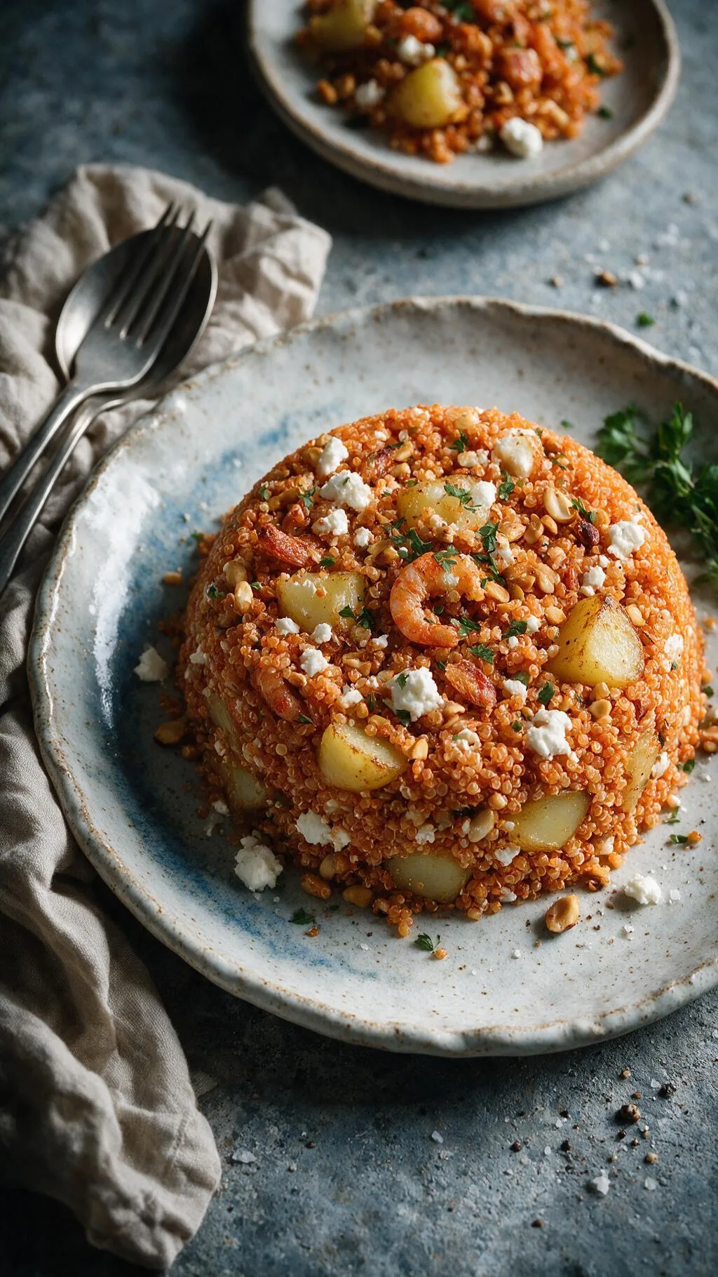 Quinoa mit Garnelen