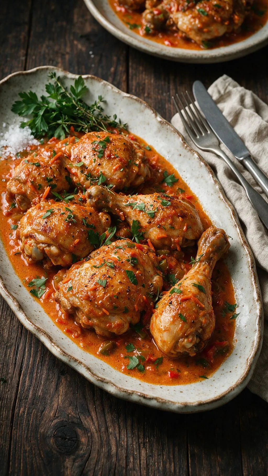 Geschmortes Hähnchen in Kokossauce