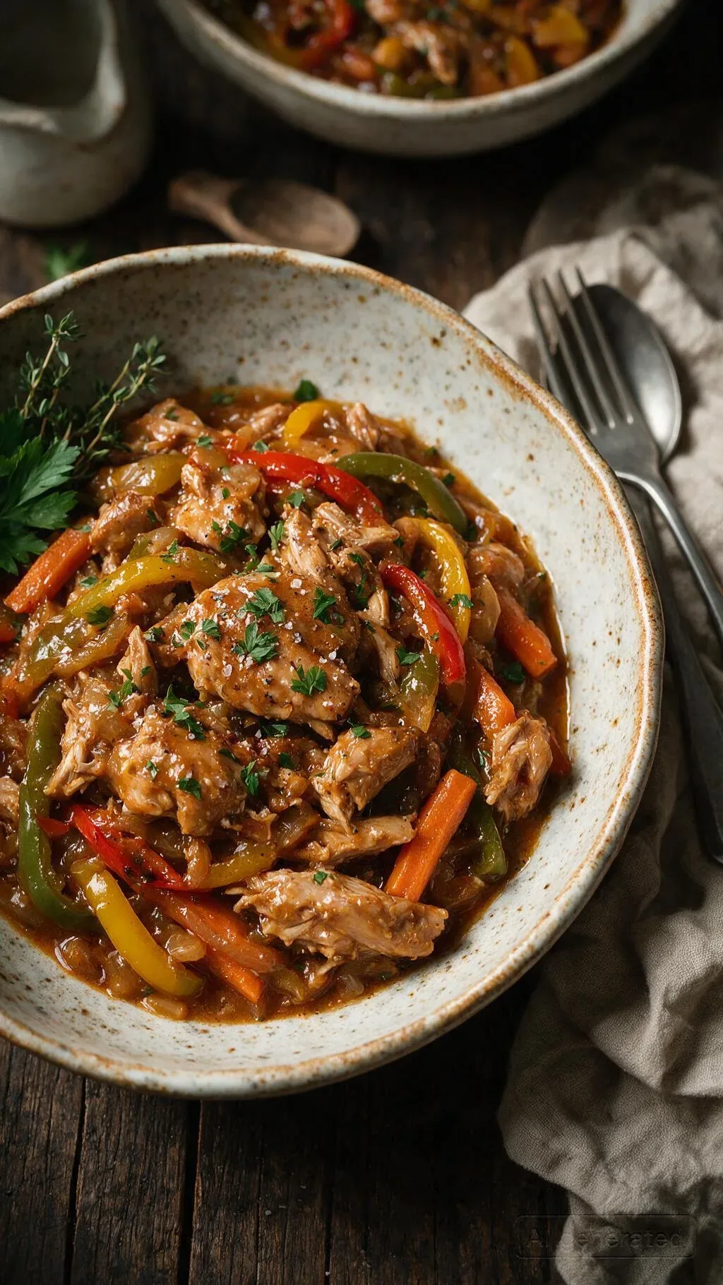 Geschmortes Kaninchen mit Paprika