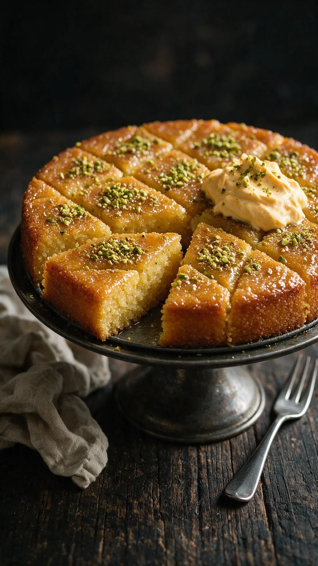 Grieß-Pistazien-Kuchen