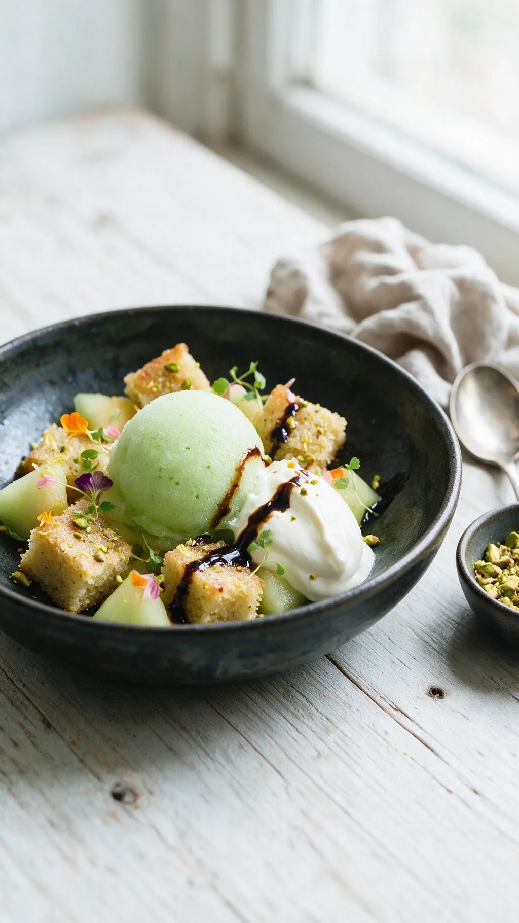Gurken-Sorbet mit Melone