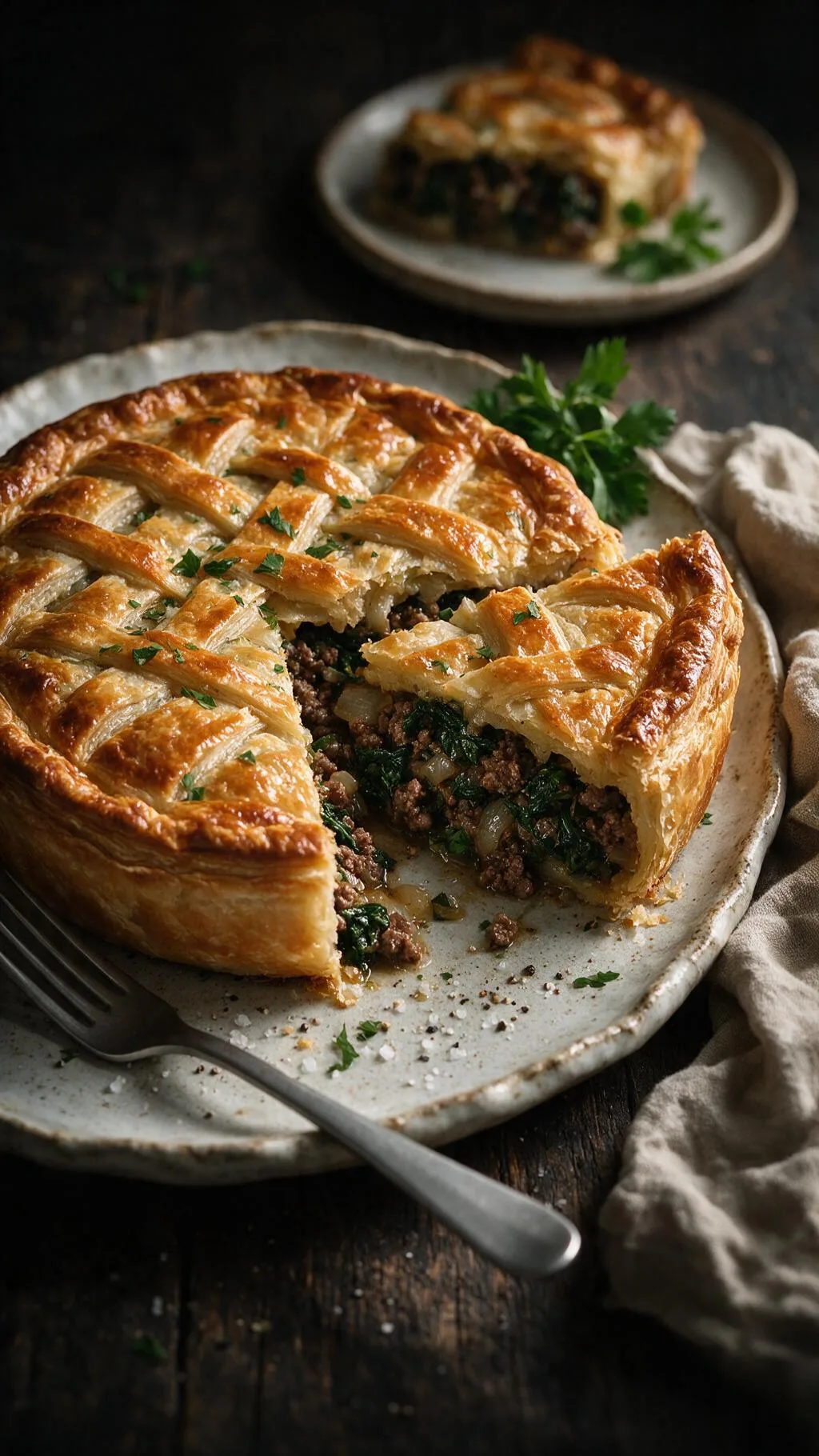 Hackfleisch-Spinat-Pastete