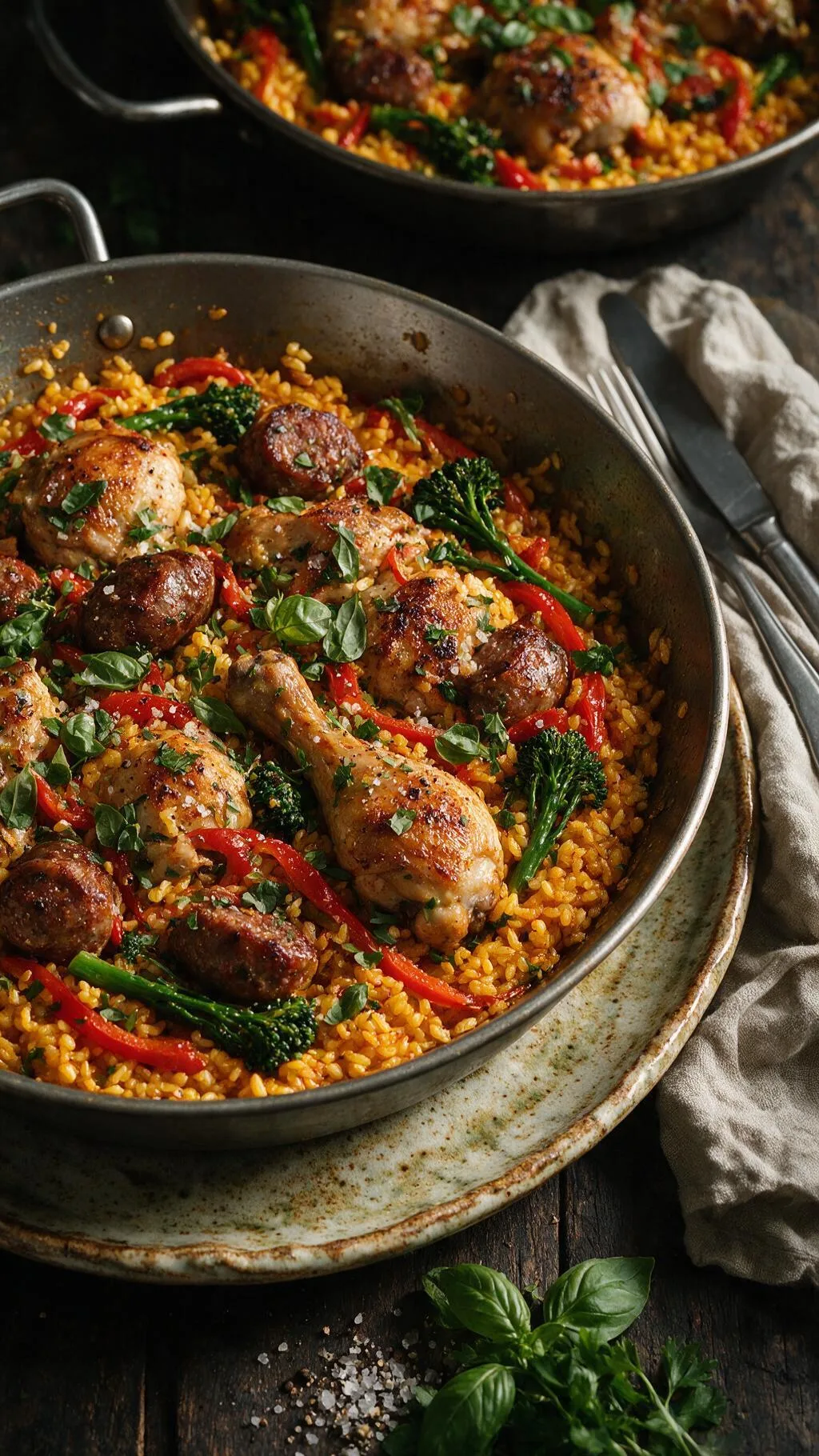 Hähnchen-Paella mit Salsiccia