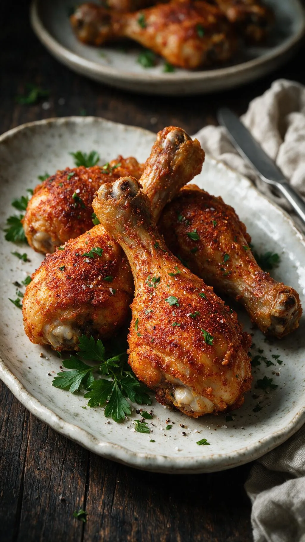 Knusprige Airfryer-Hähnchenkeulen