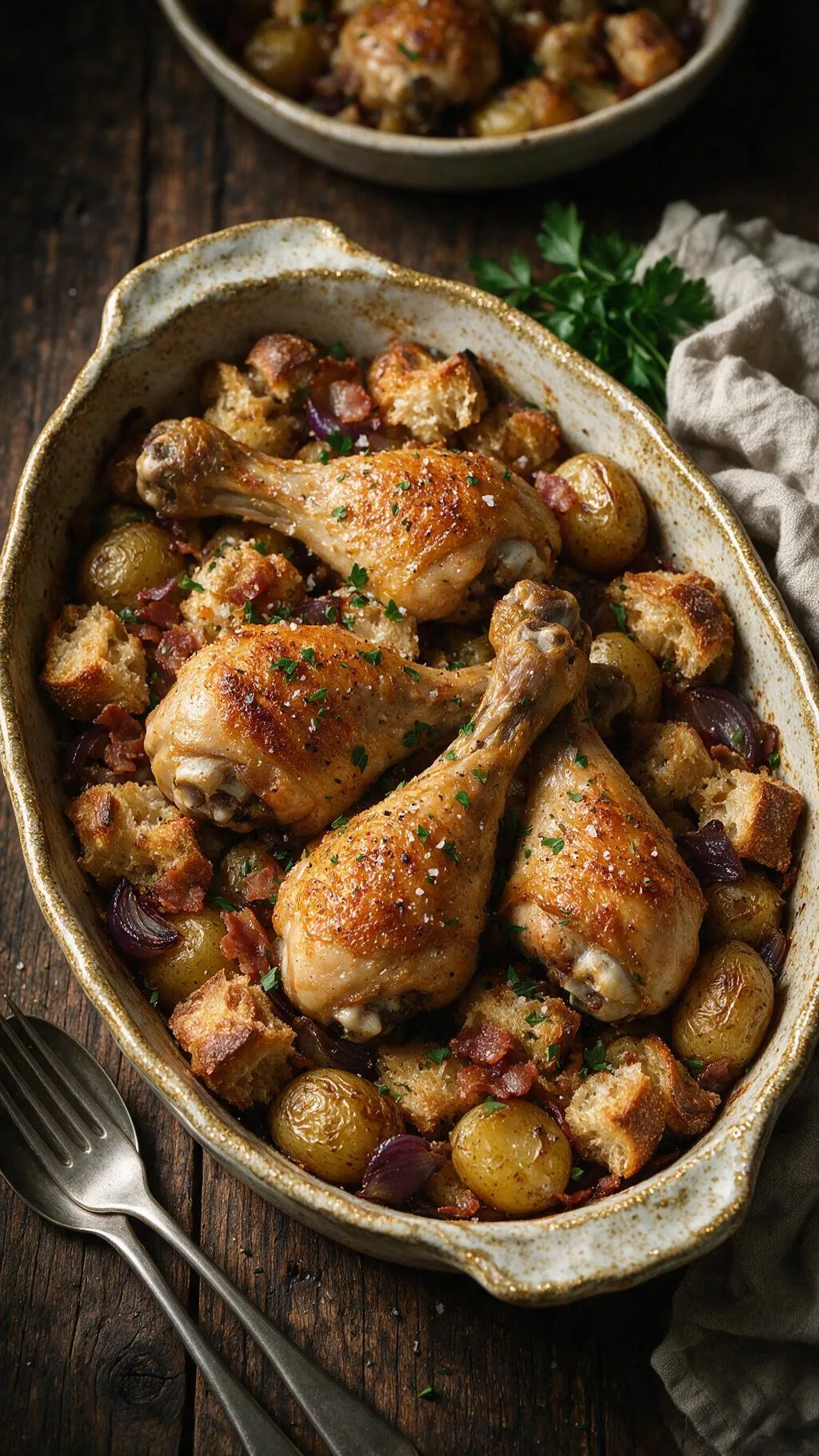 Hähnchenkeulen mit Kartoffeln
