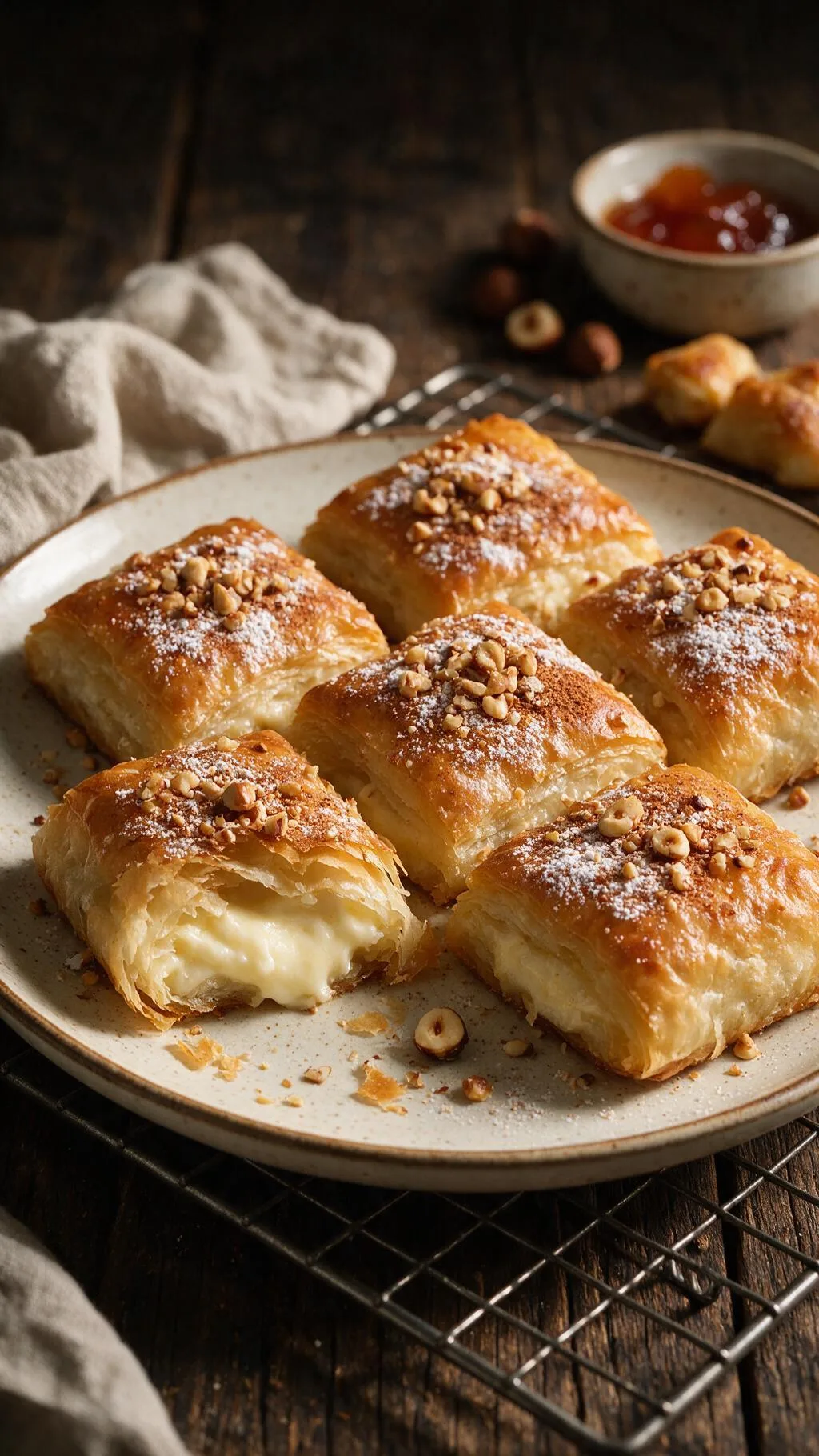Haselnuss-Börek mit Vanillecreme
