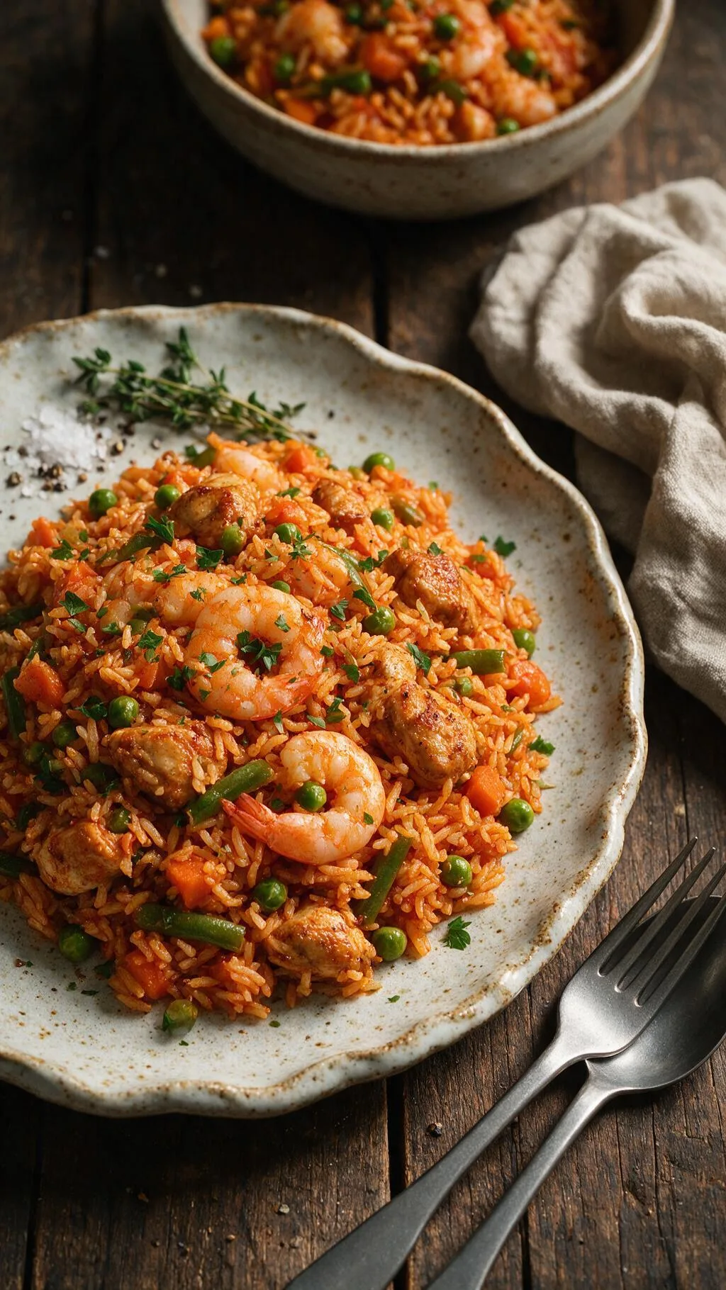 Jollof-Reis mit Hähnchen