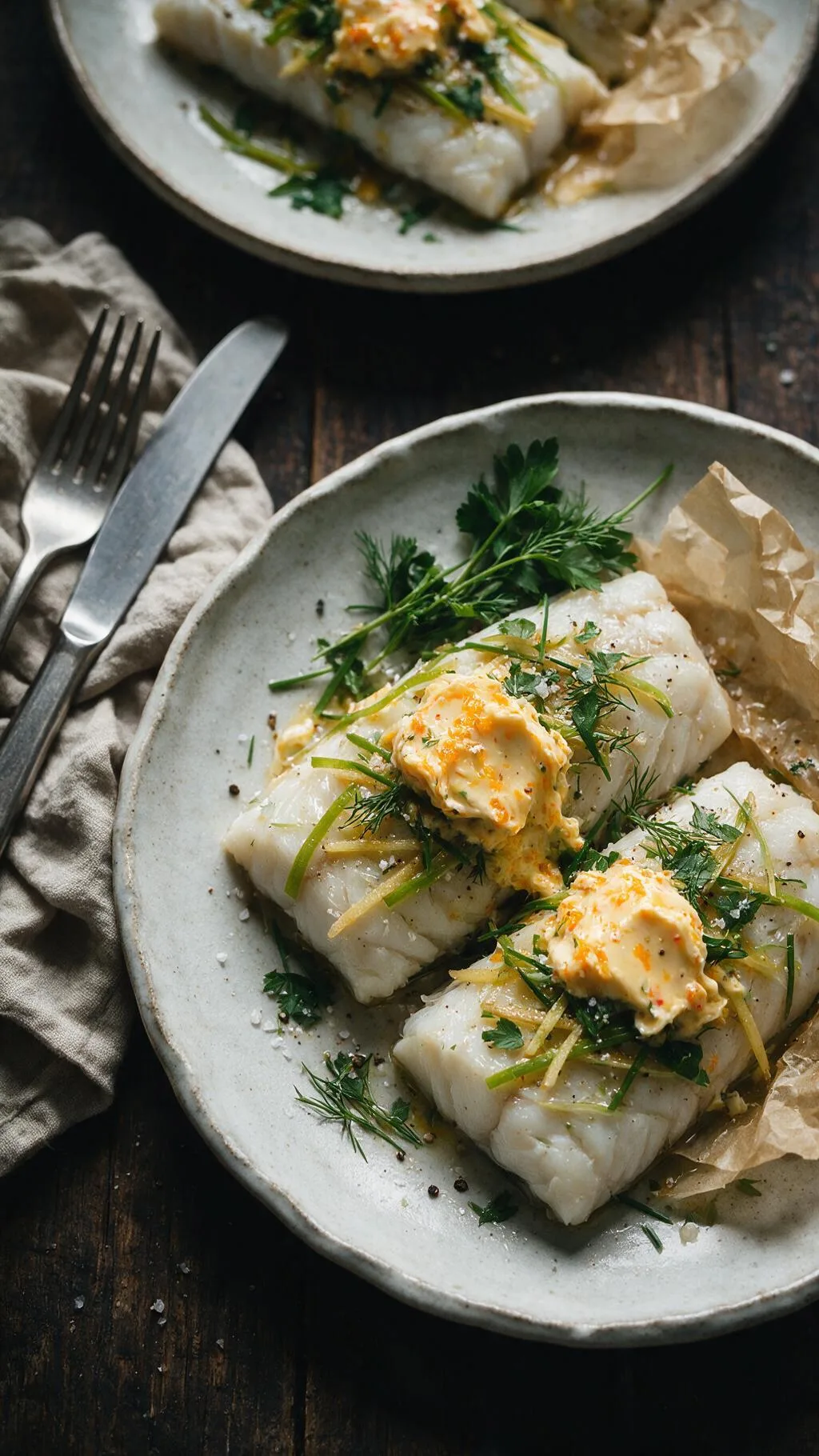Kabeljau mit Mandarinen-Chilibutter