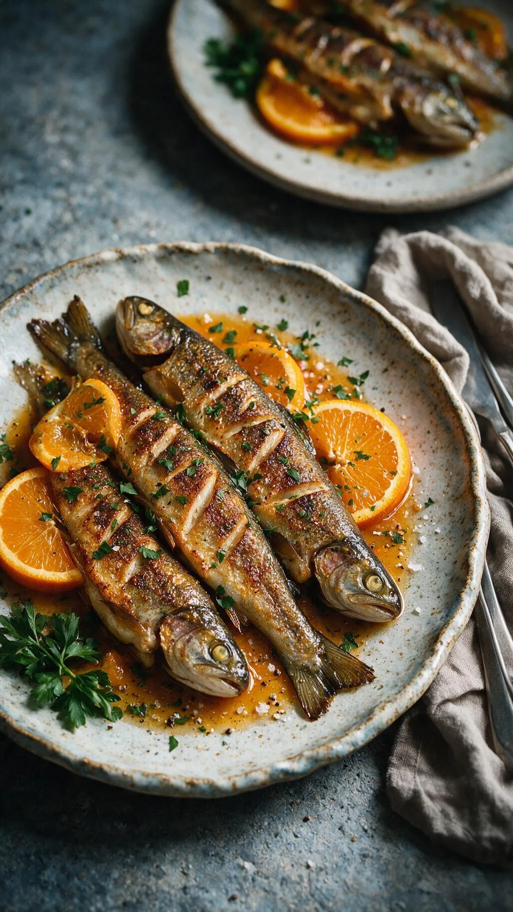 Forelle in Orangenmarinade