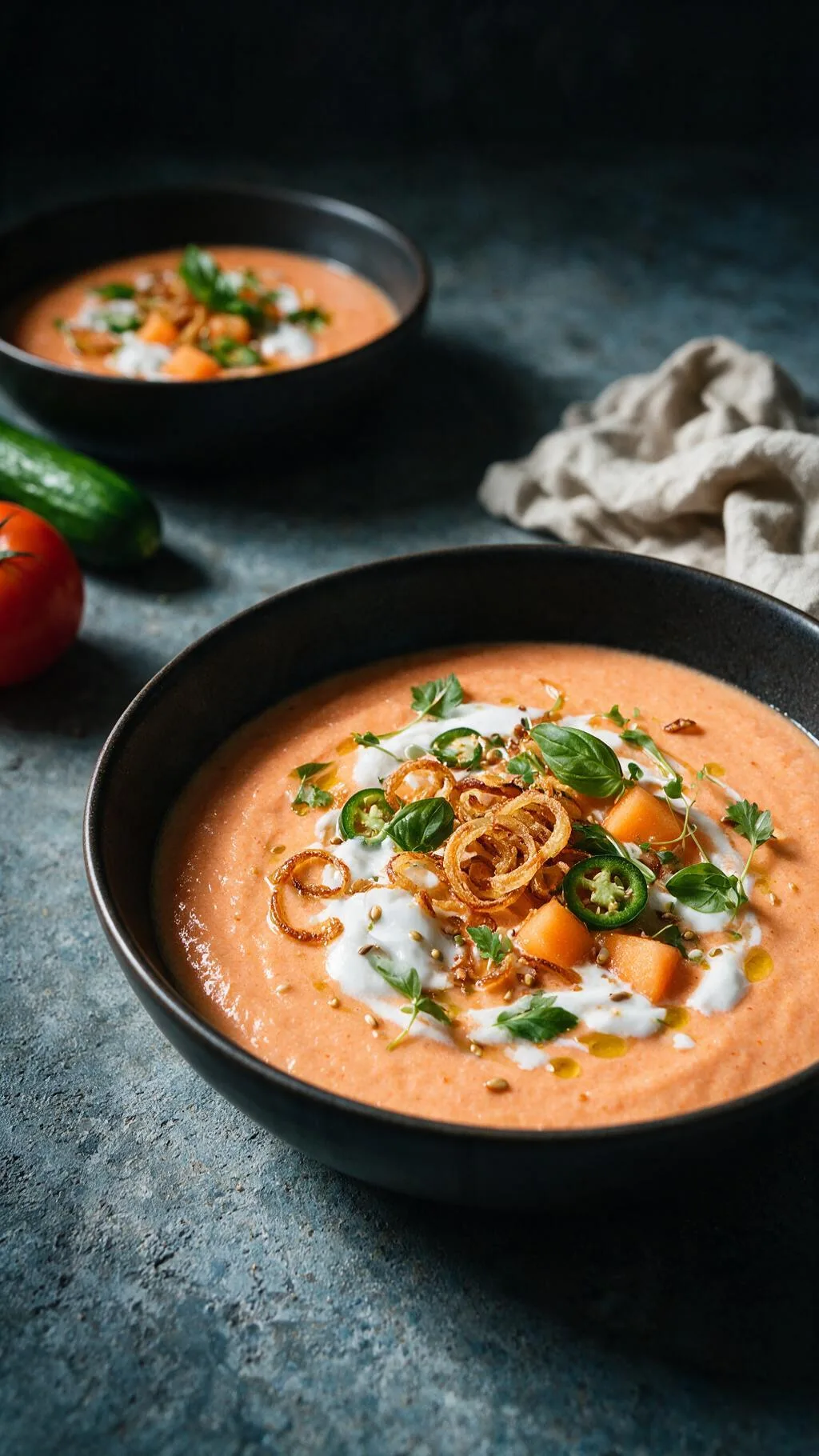 Melonen-Kokos-Curry kalt