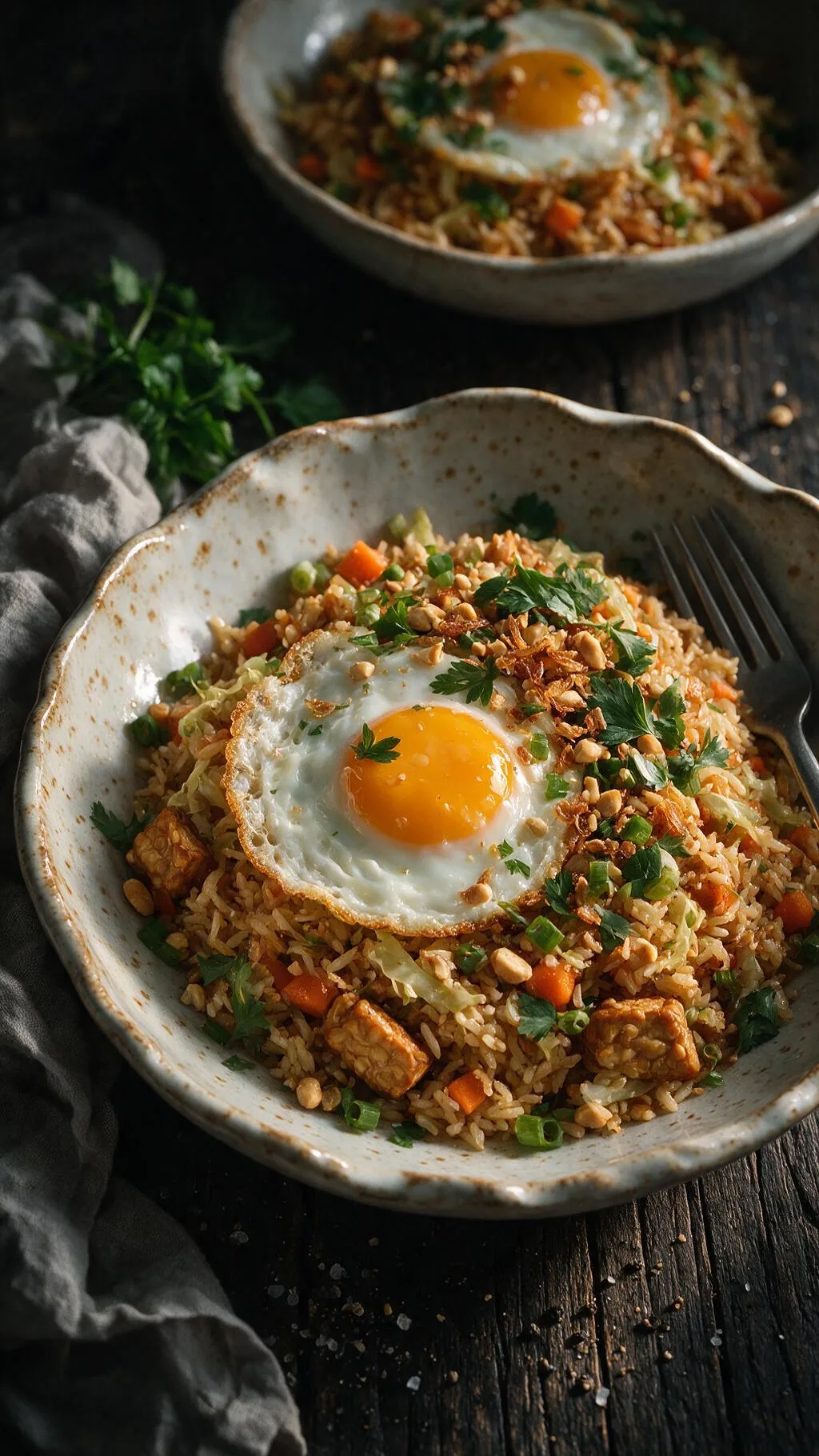 Karotten-Erdnuss Nasi Goreng