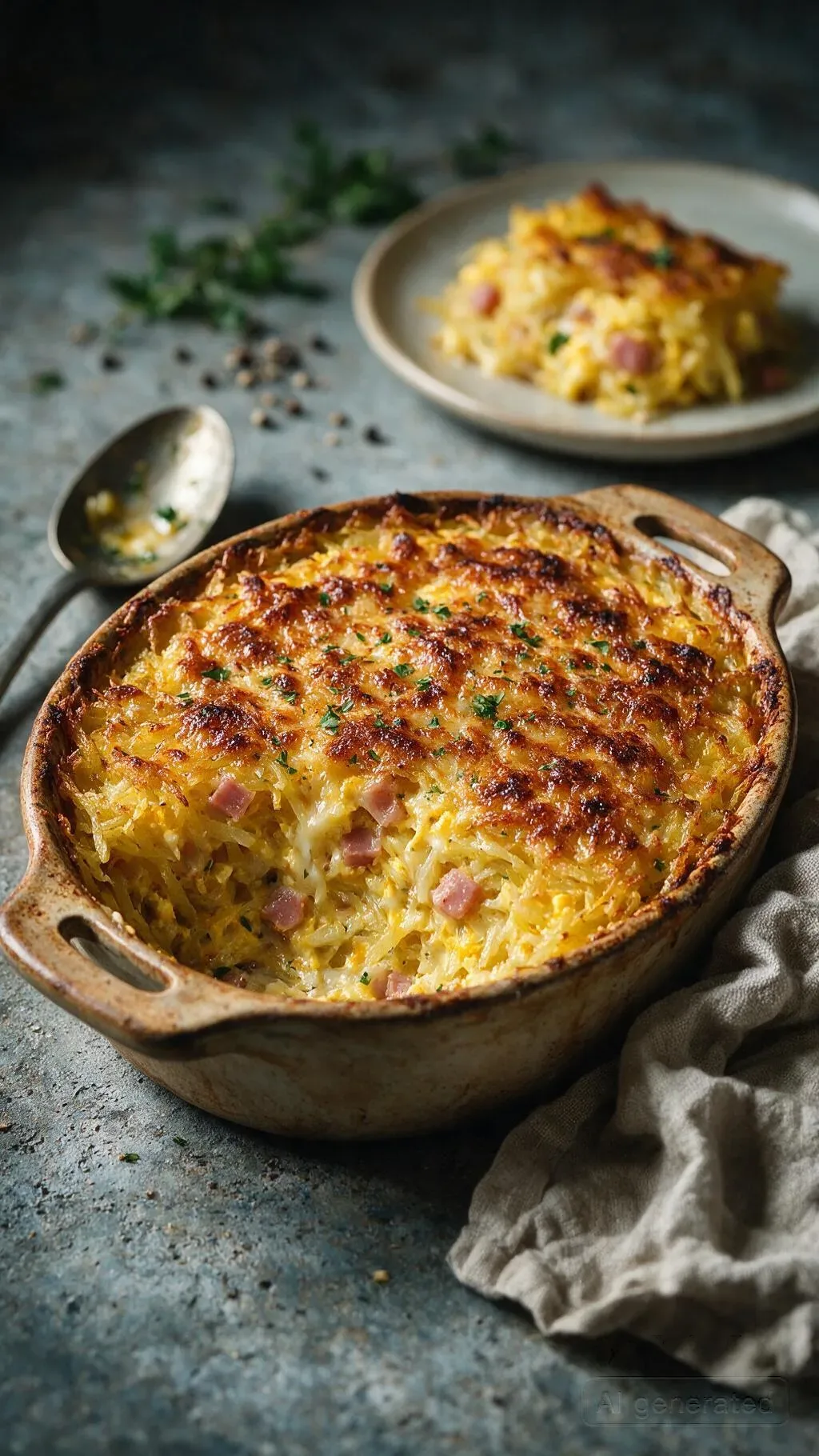 Kartoffelgratin mit Schinken & Ei