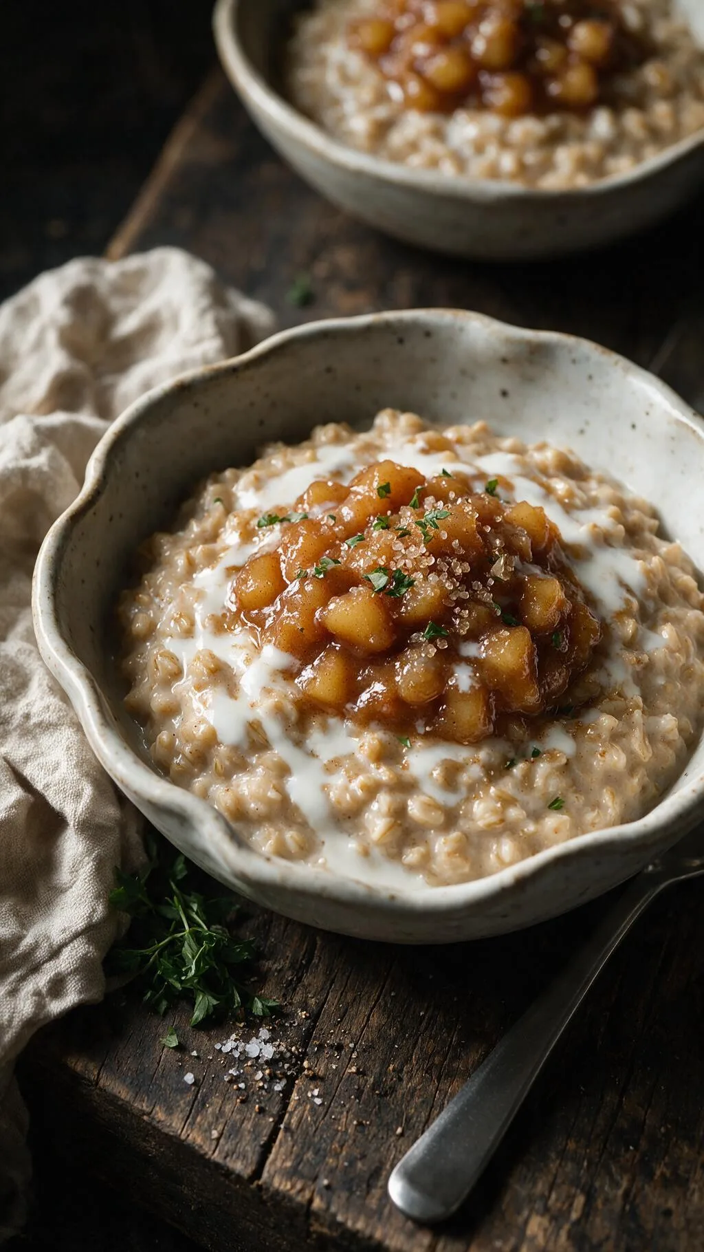 Apfel-Porridge mit Röst-Kompott
