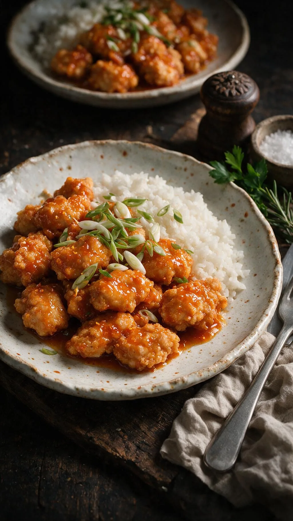 Knuspriges Hähnchen in Orangensauce