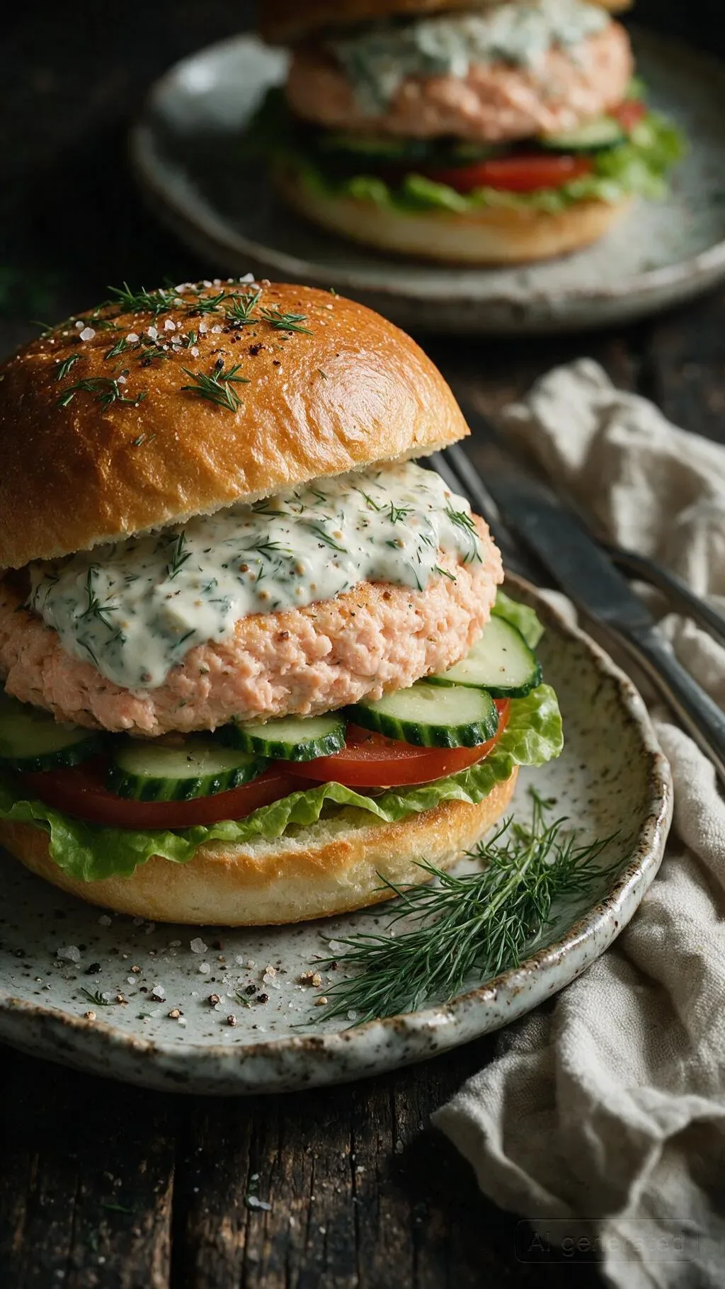 Fischburger mit Lachs