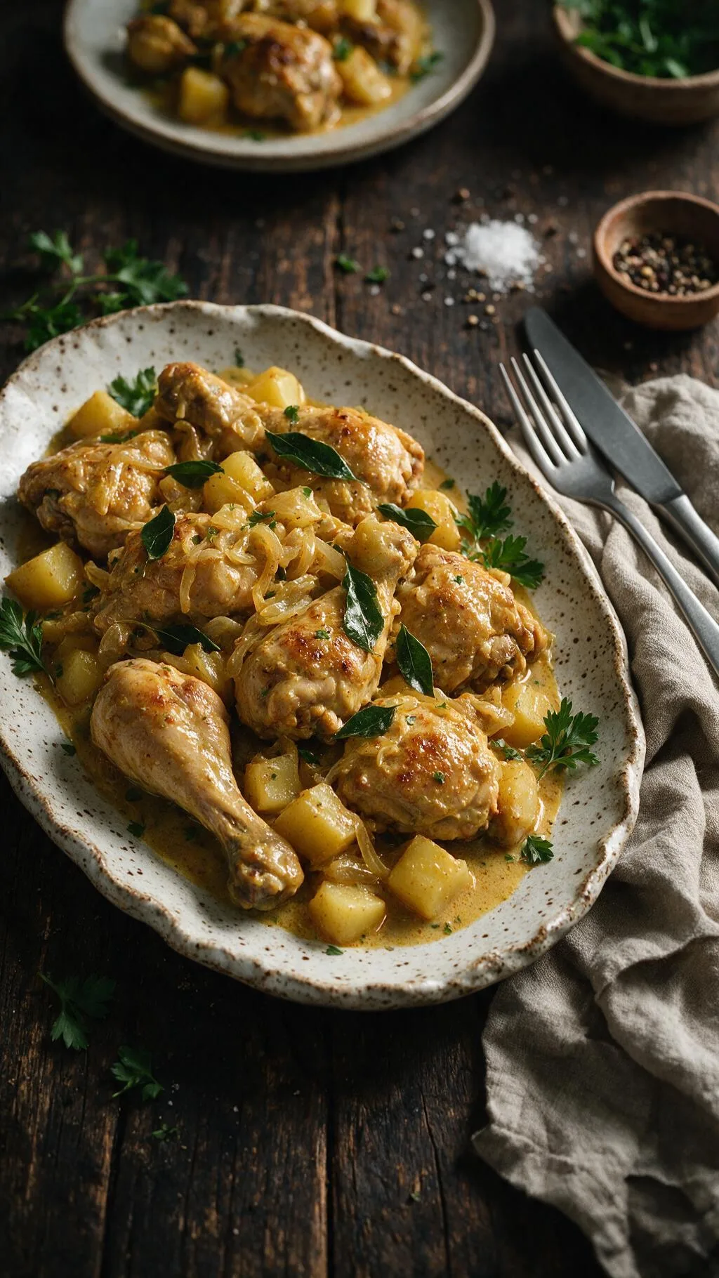 Kokos-Hähnchen mit Kartoffeln