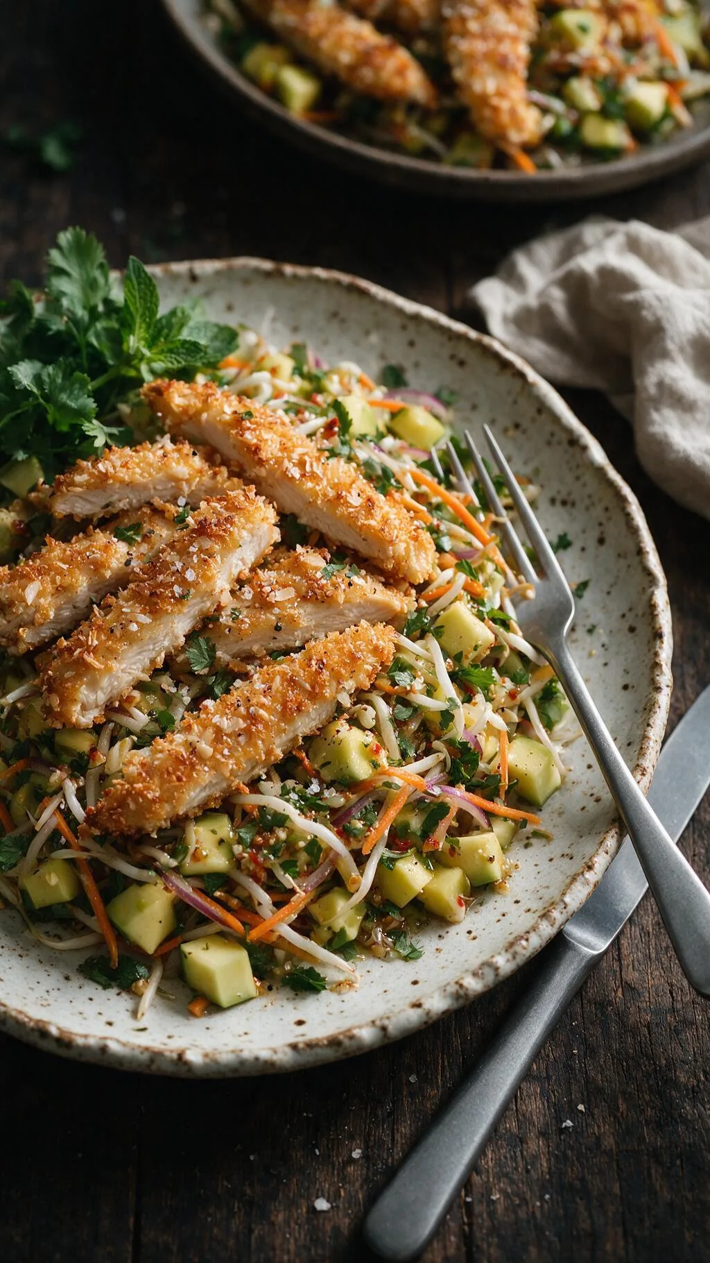 Kokos-Hähnchen mit Mango-Salat
