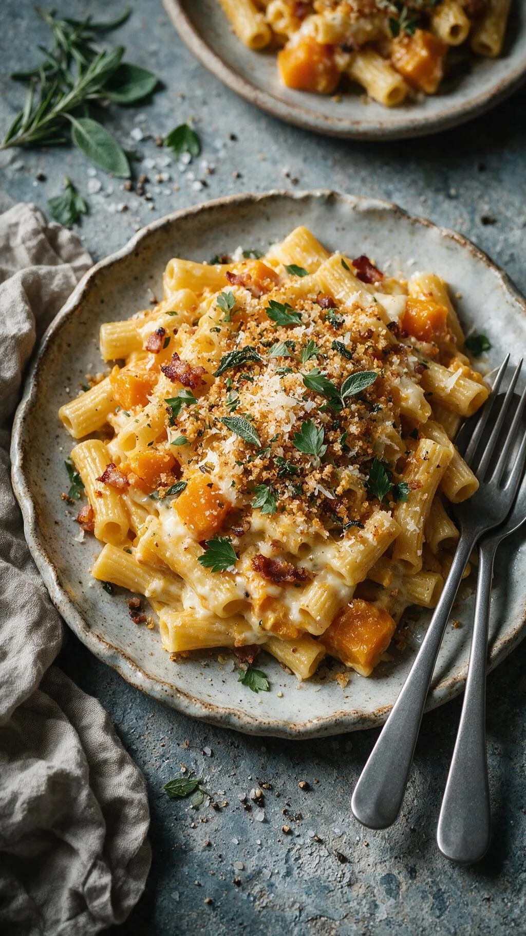Kürbis-Pasta mit Taleggio