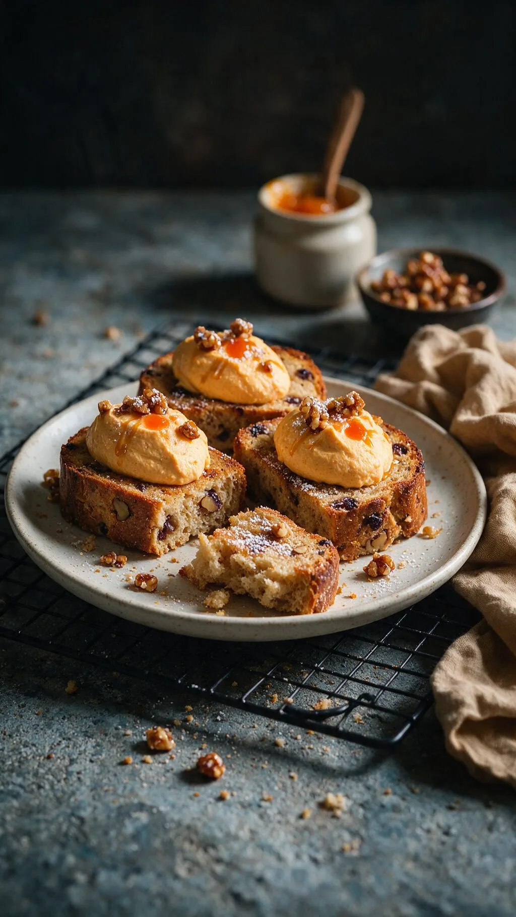 Kürbis-Ricotta-Mousse & Brot