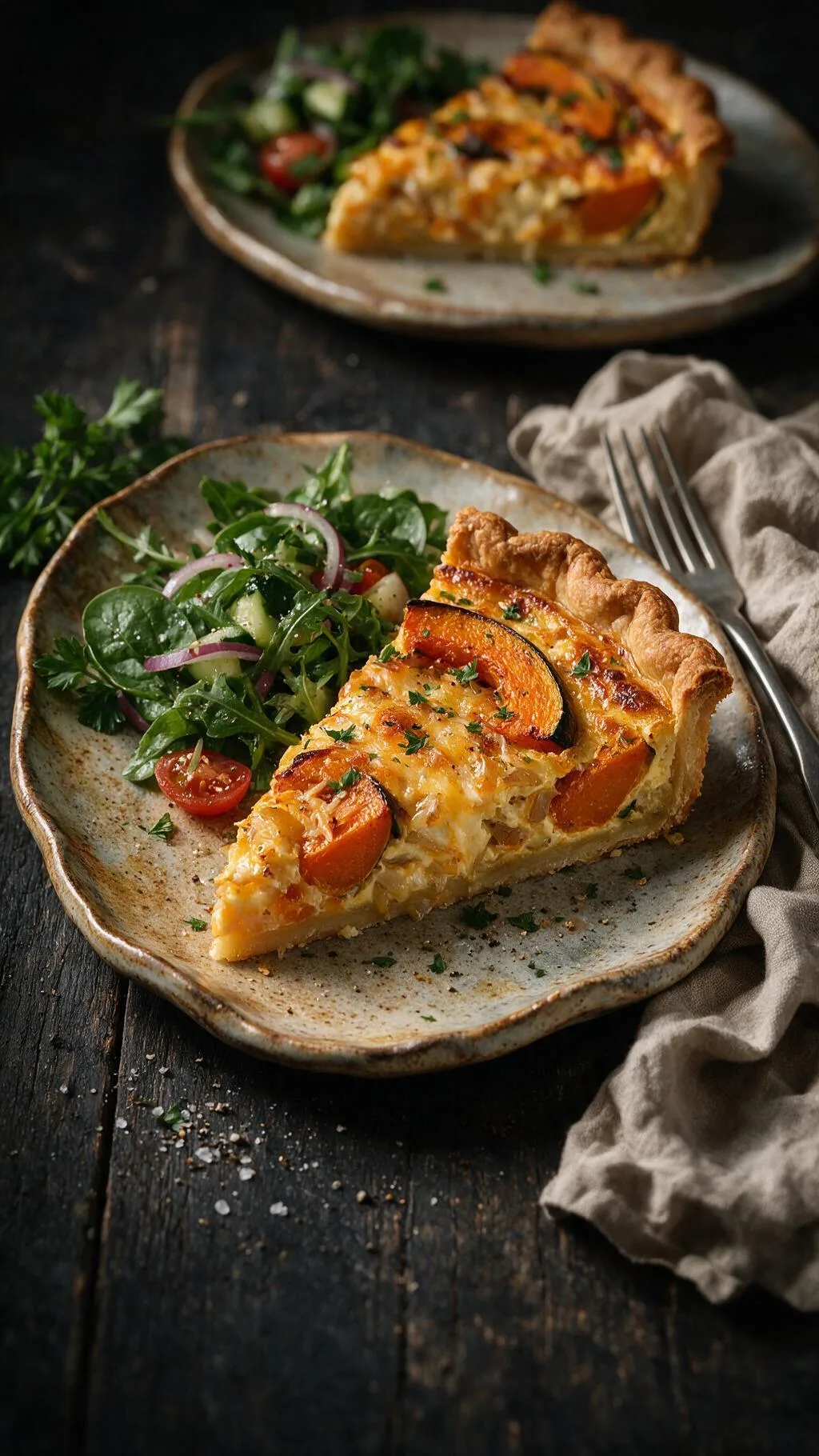 Kürbis-Cheddar-Quiche