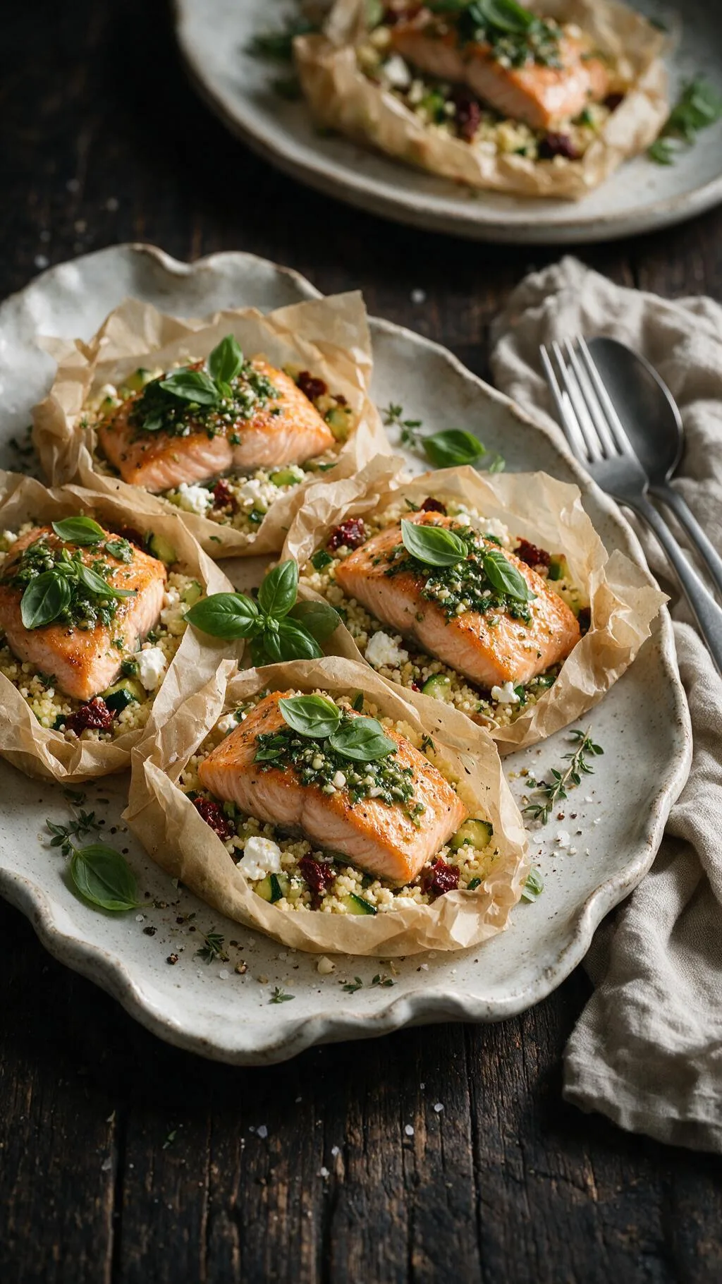 Lachs-Päckchen mit Couscous