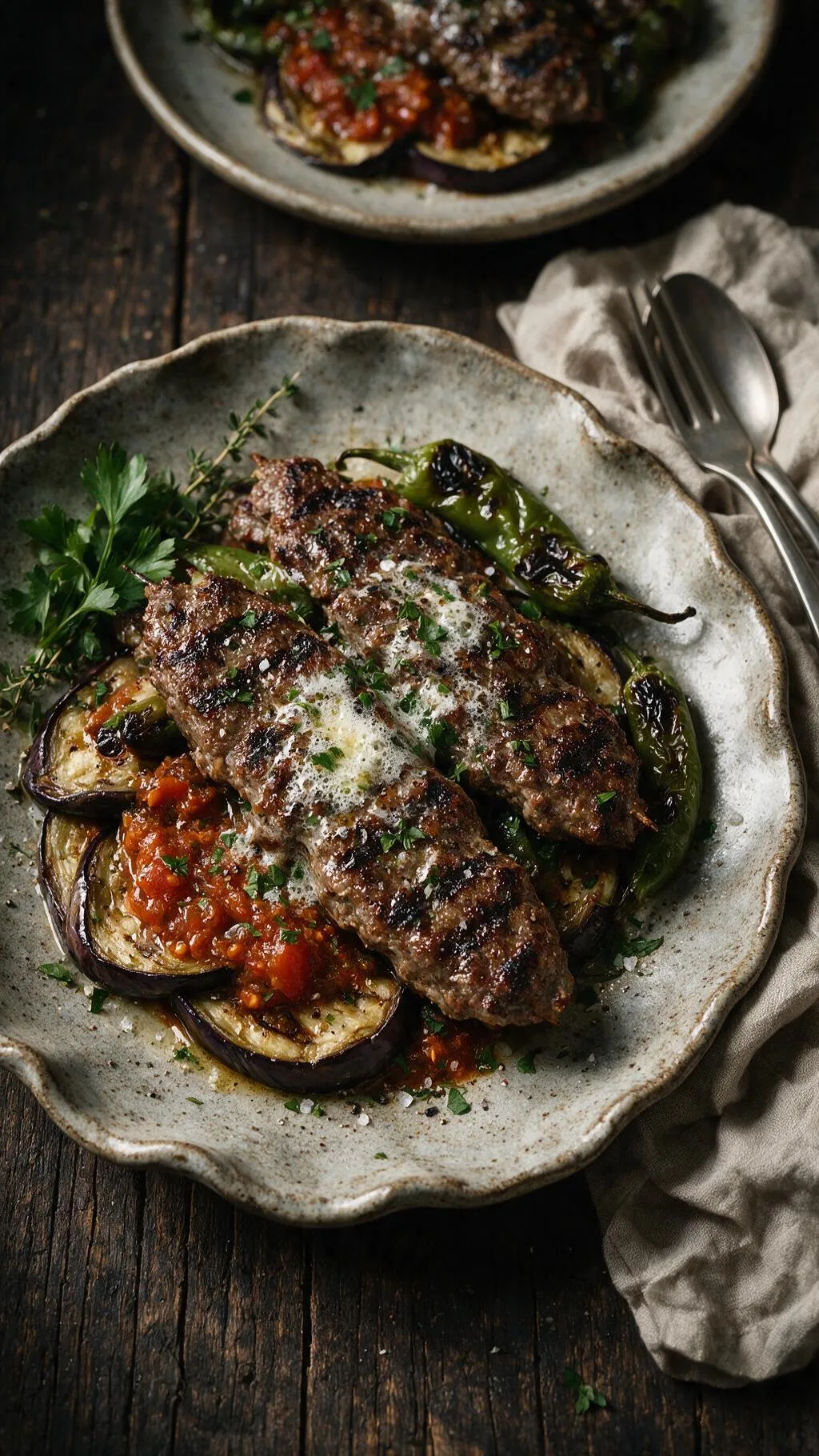Lamm-Kebabs mit Aubergine