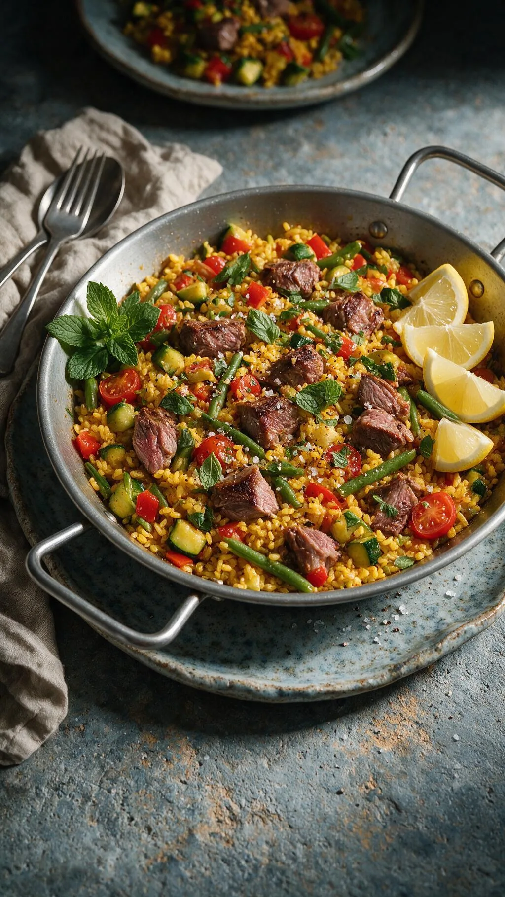 Lamm-Gemüse-Paella