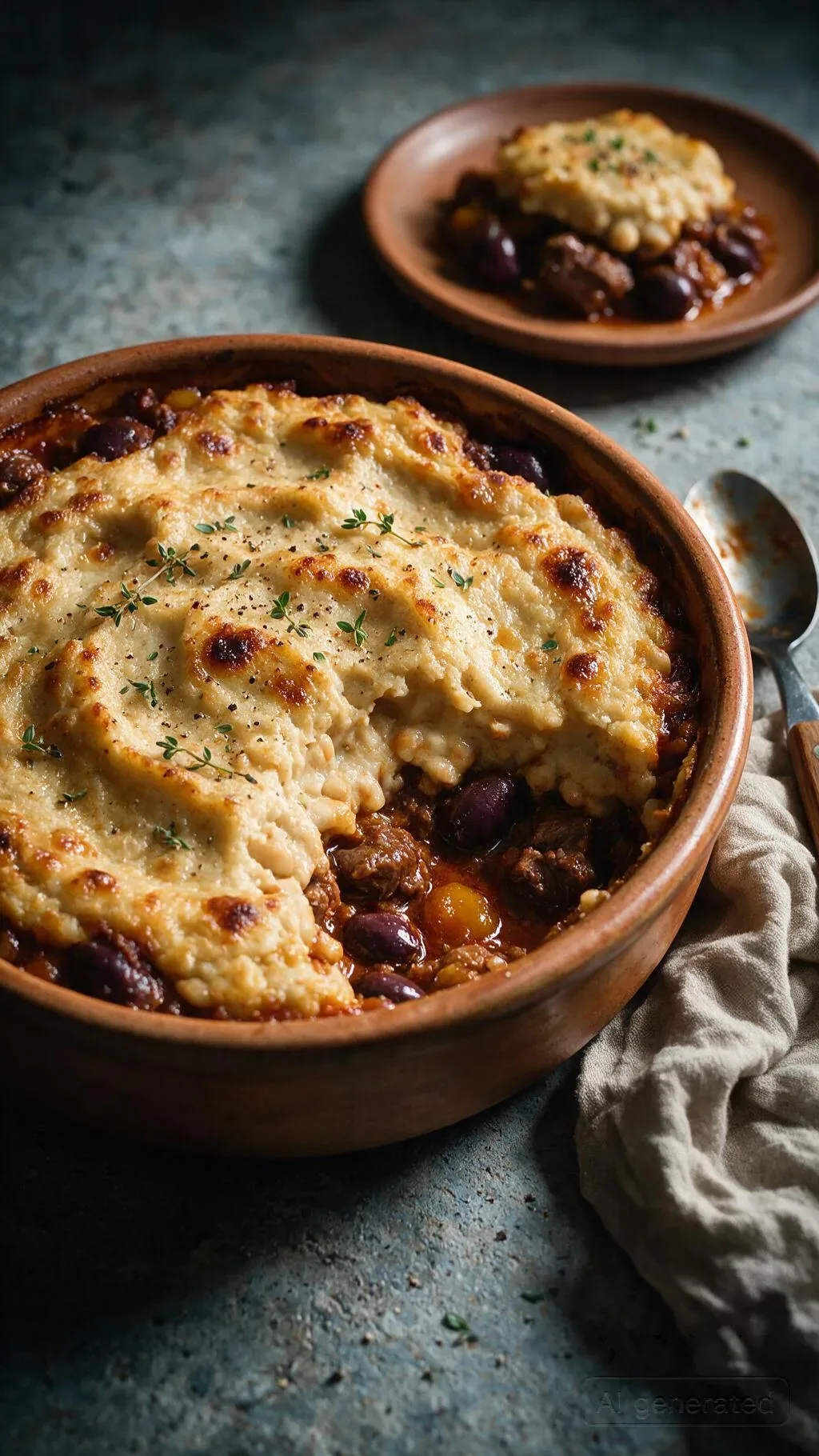 Lammauflauf mit Bohnenkruste